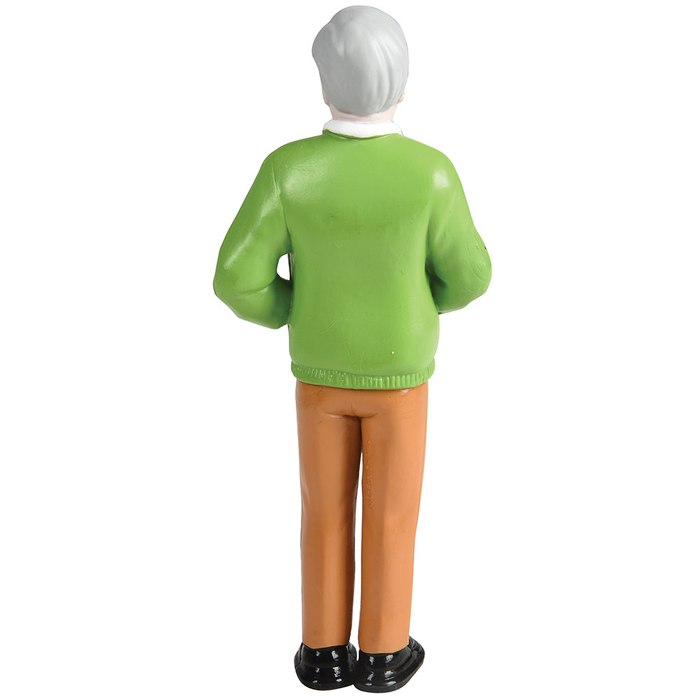 Caucasian Pretend Play Grandpa Figure | Back View