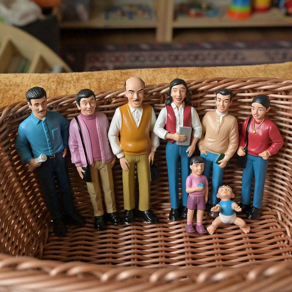 Figurines in a basket