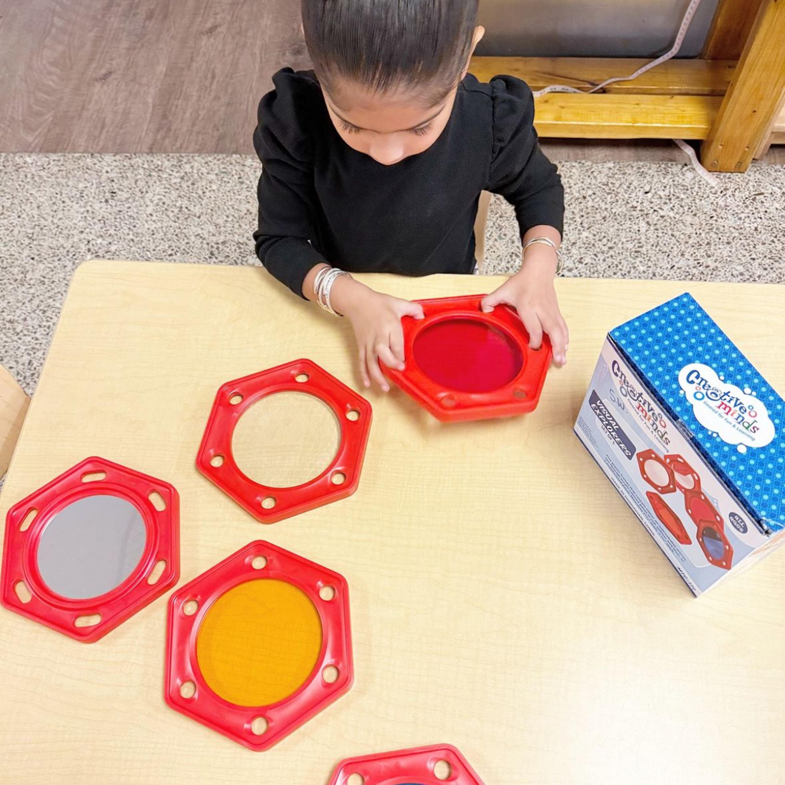 Visual Explorers Sensory Toy Set | 5 Colorful Frames with Mirrors & Acrylic Panels