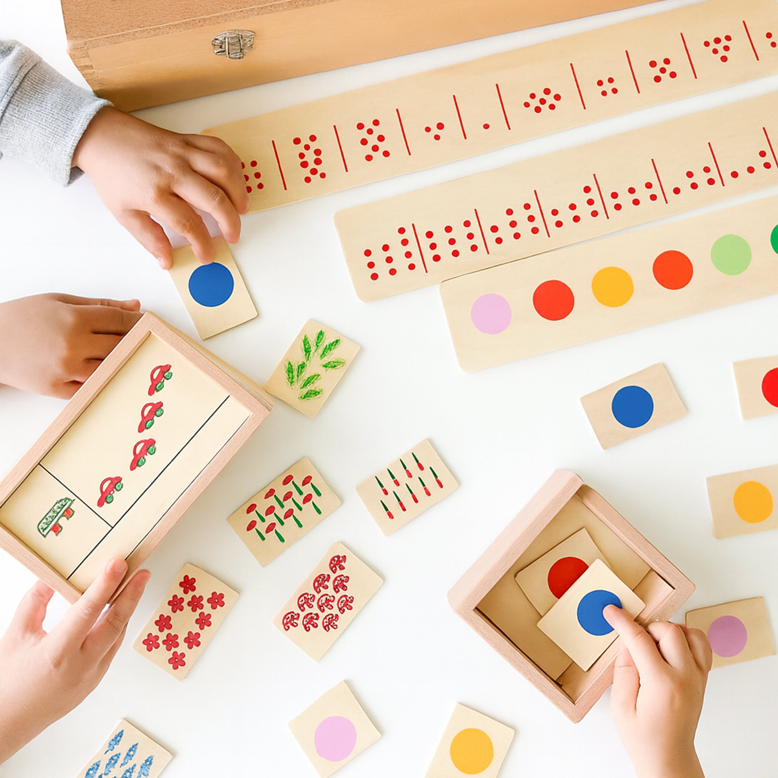 Wooden Sorting Box Combo for Color & Counting | 73-Piece Math and Color Recognition Set