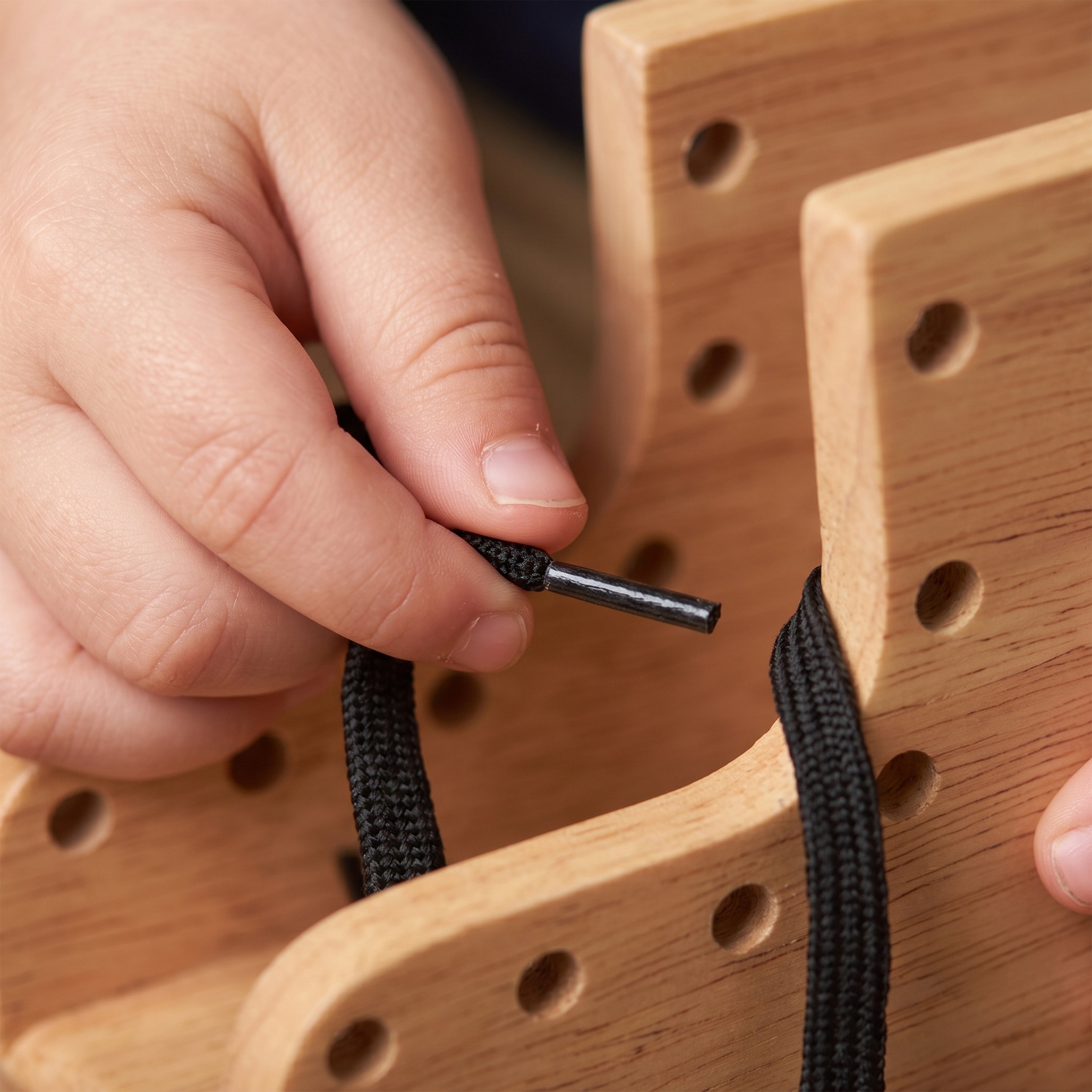 Montessori Wooden Lacing Boot