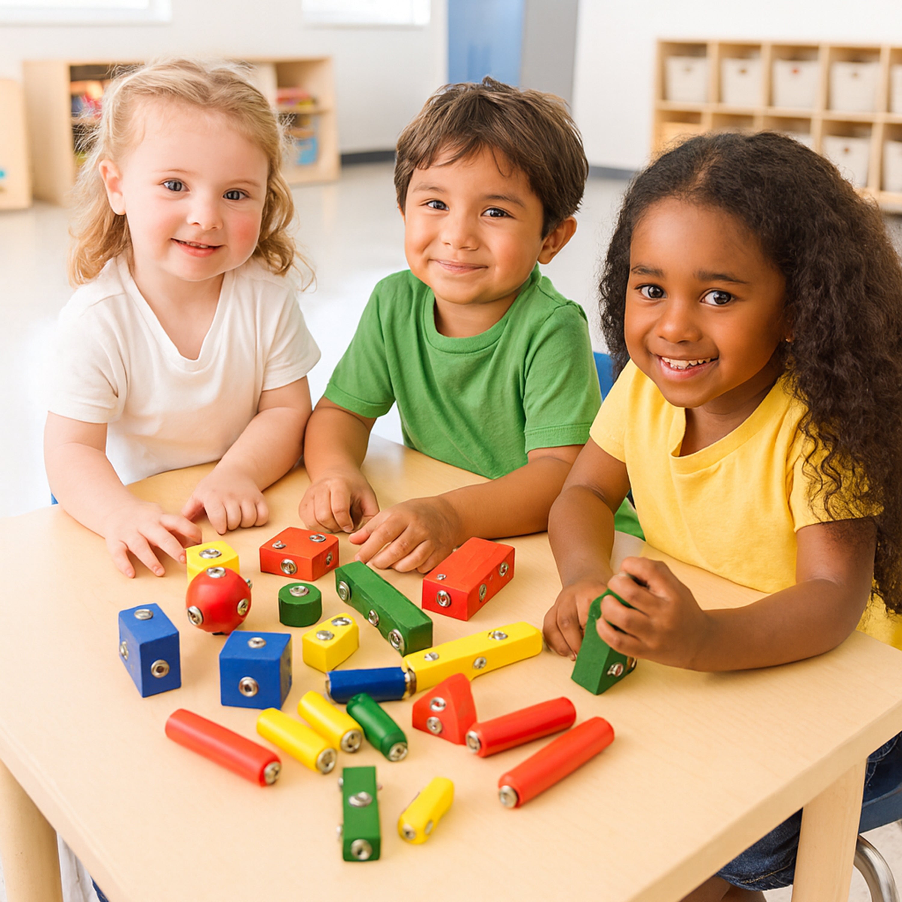 Snap-N-Play Wooden Building Set | 65-Piece Connectable Blocks