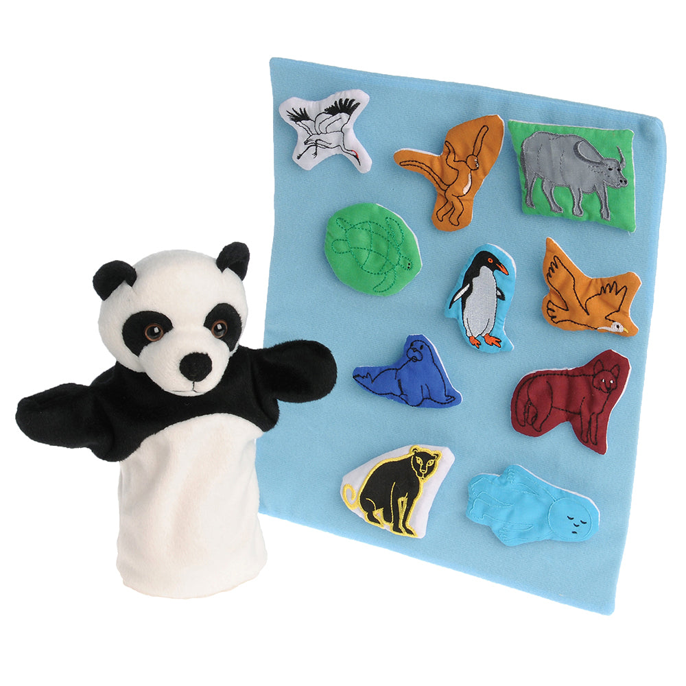 Puppet & Props Set for Panda Bear, Panda Bear | Storytelling Kit with 10 Fabric MTC-329