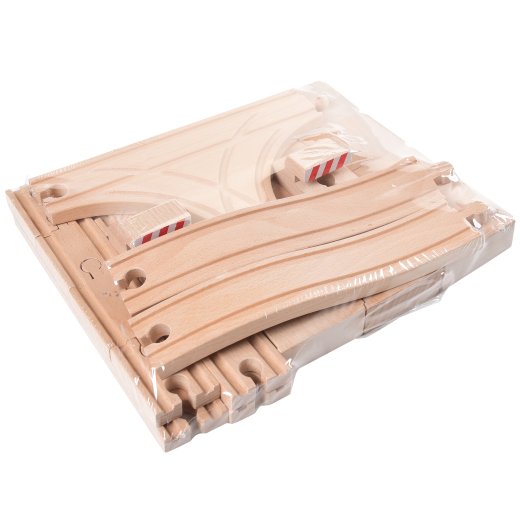 Wooden Train Track Set, 26 Pieces