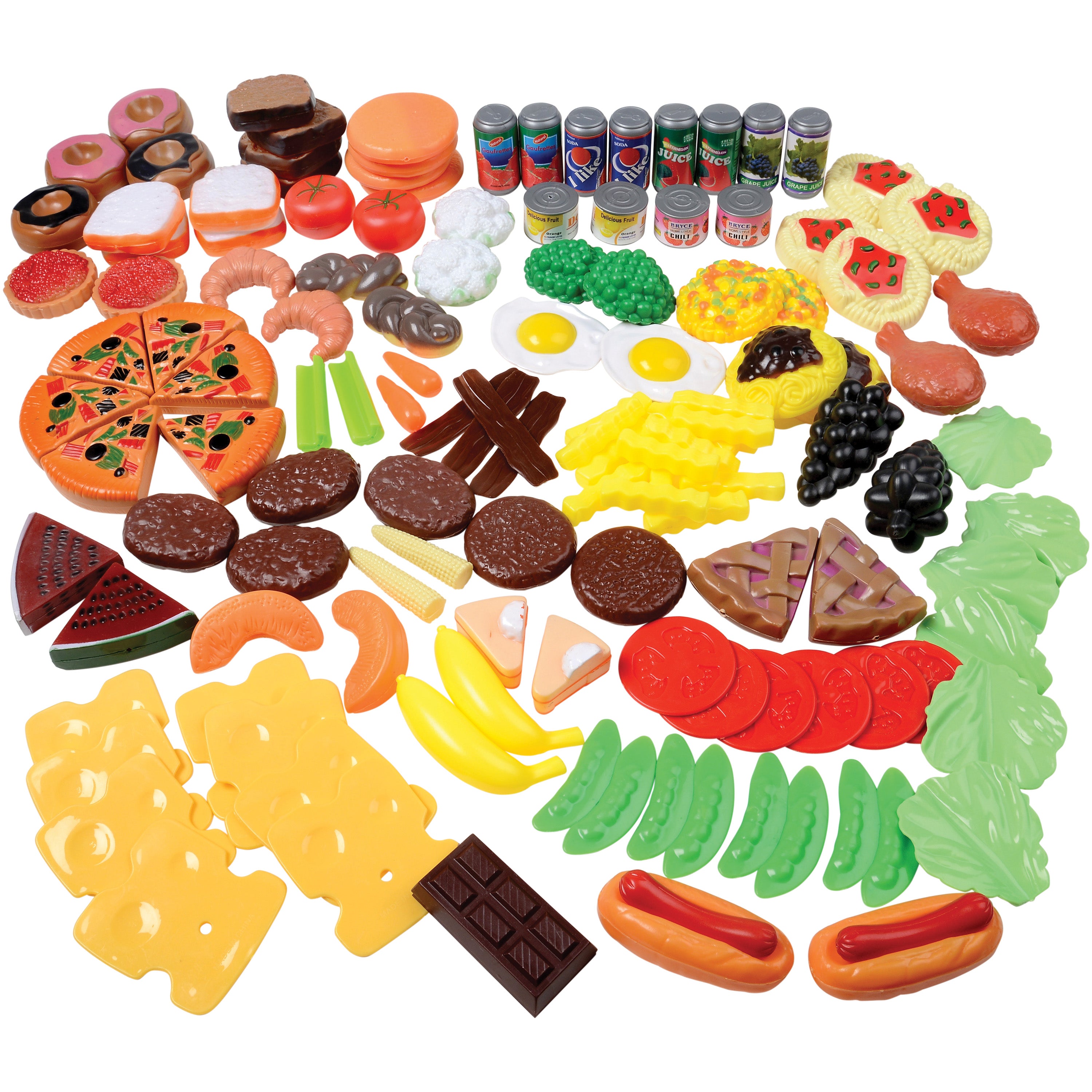 Bargain-Buffet Mini Foods | 130-Piece Realistic Play Food Set