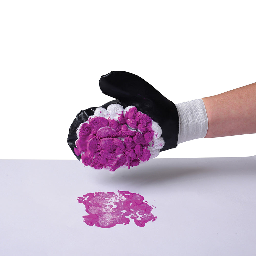 Using Purple Paint with Textured Mitt