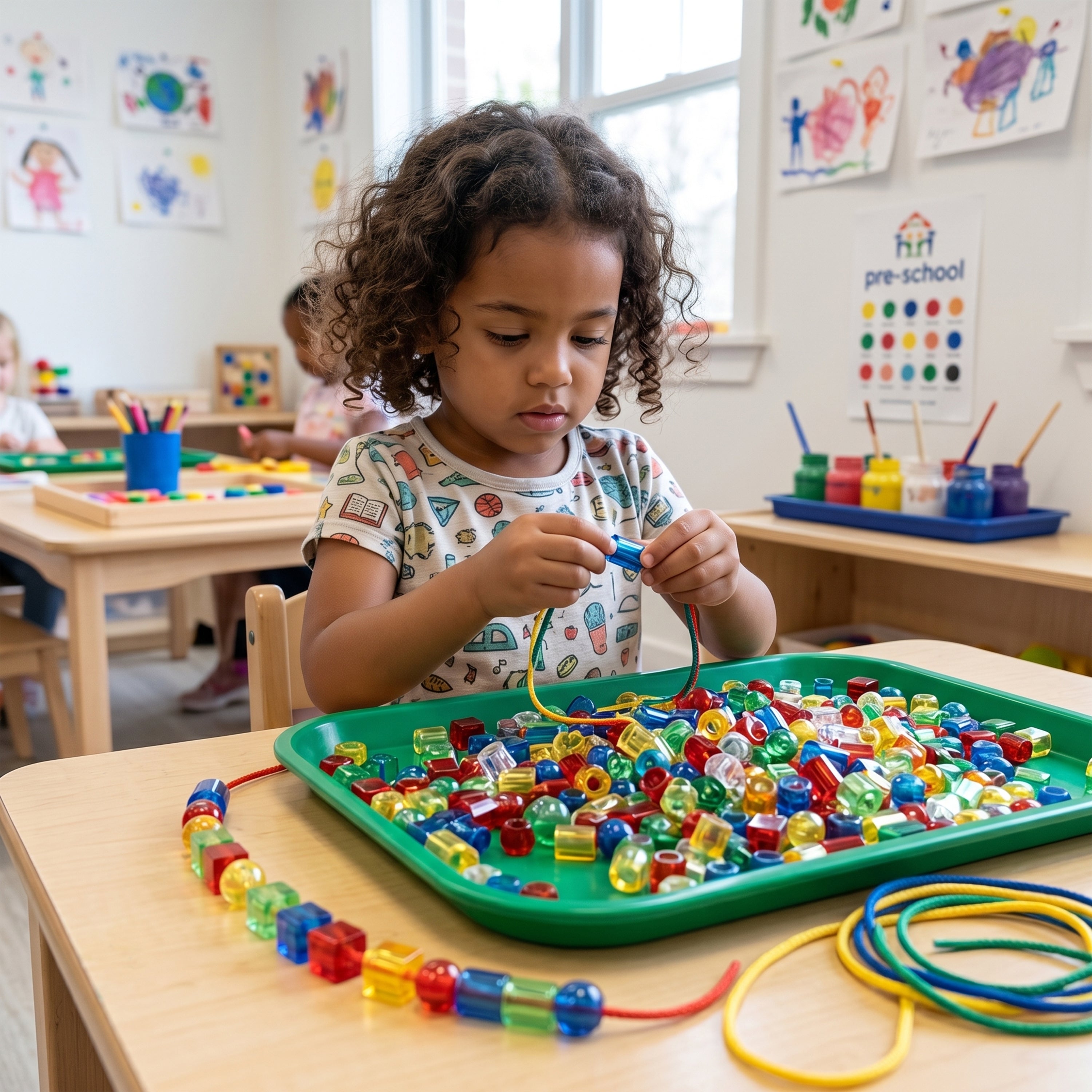 Giant Transparent String Beads Set with Laces | Light Table Fine