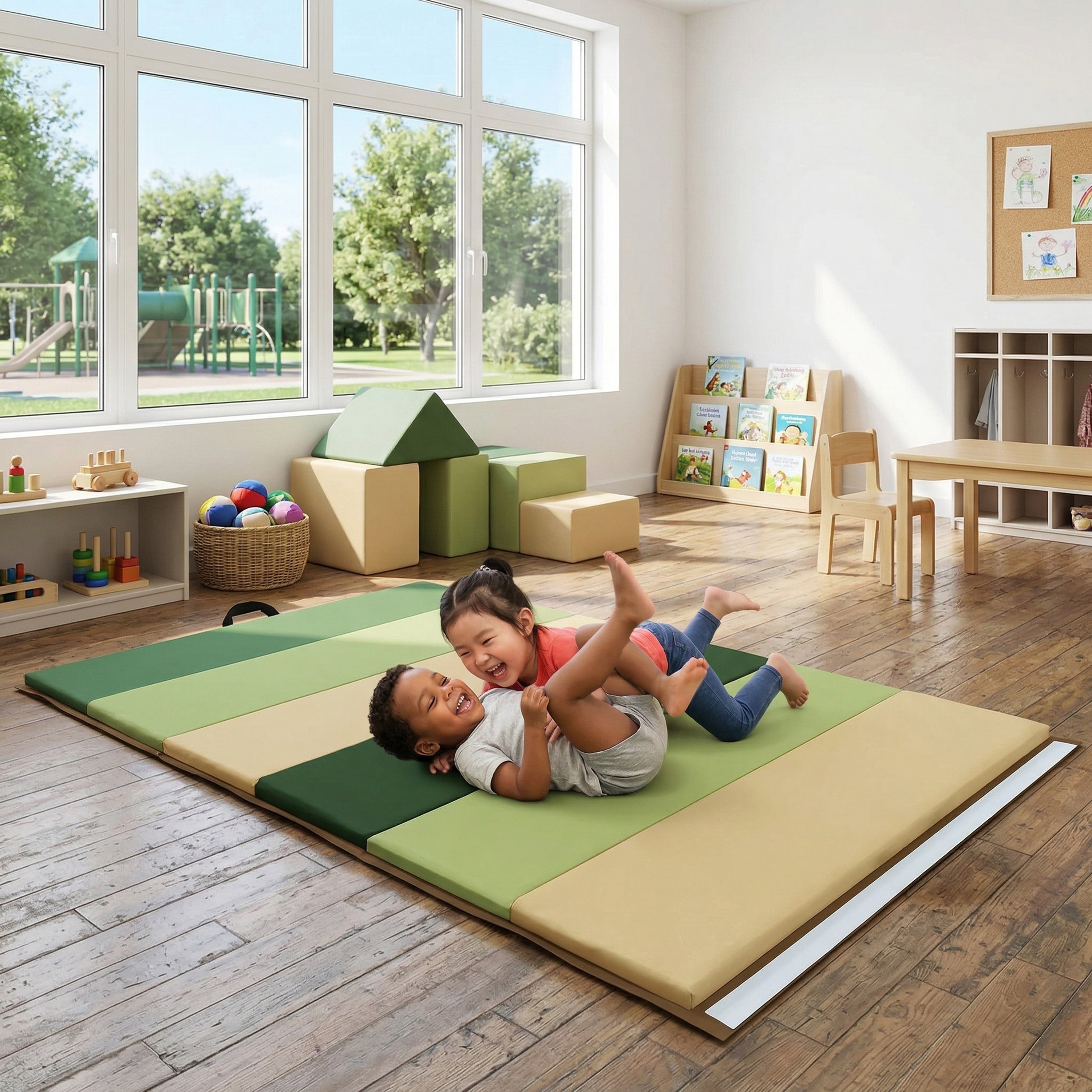 4 ft x 6 ft Natural Color Tumbling Mat: Versatile Comfort for All Ages