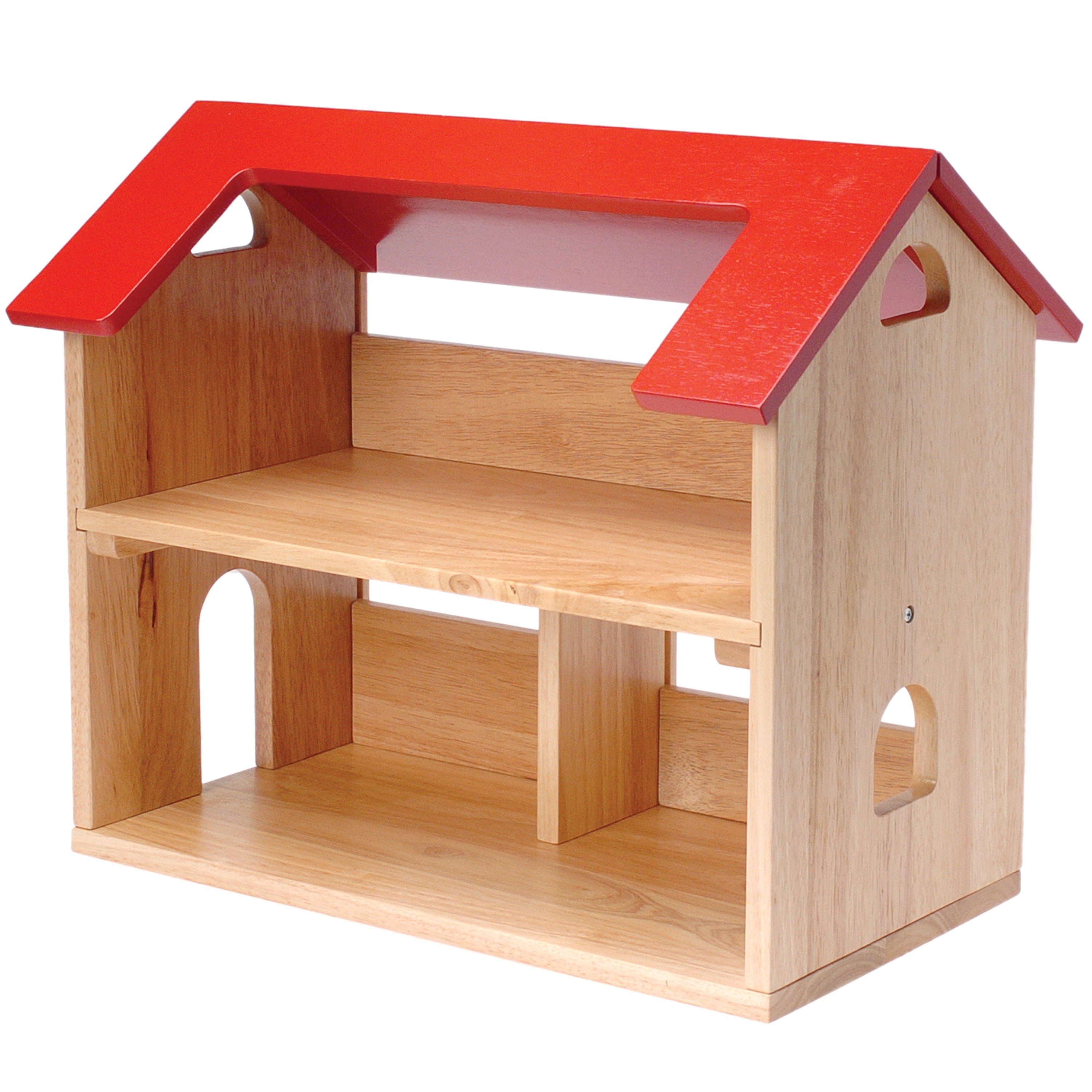 Front View of Wooden Dollhouse