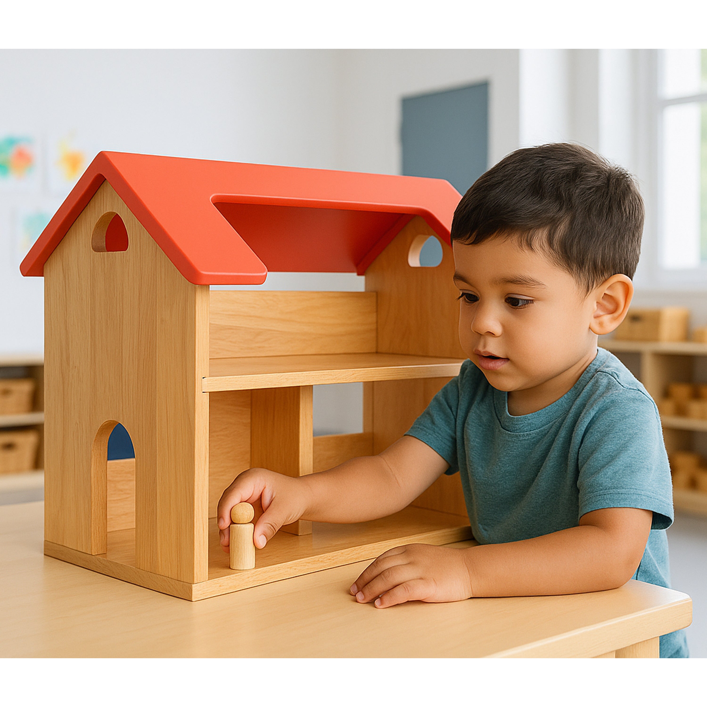Hardwood Pretend Play Dollhouse
