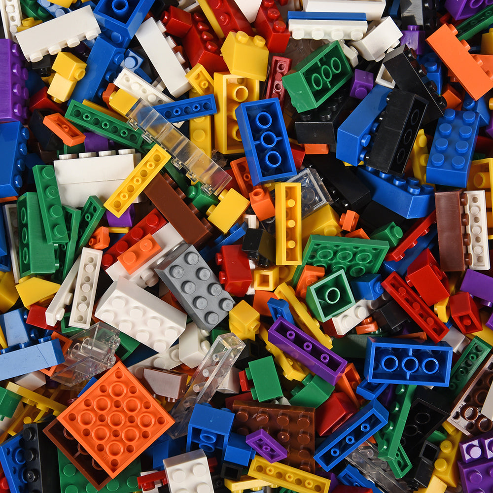 Close-up of of Assorted Colors Standard Interlocking Building Bricks