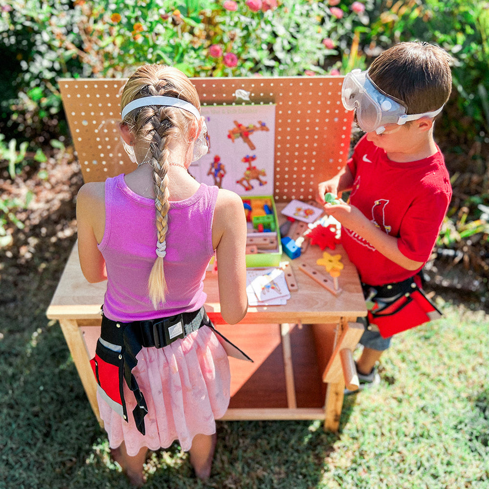 Building Construction Sets on Outdoor Workbench