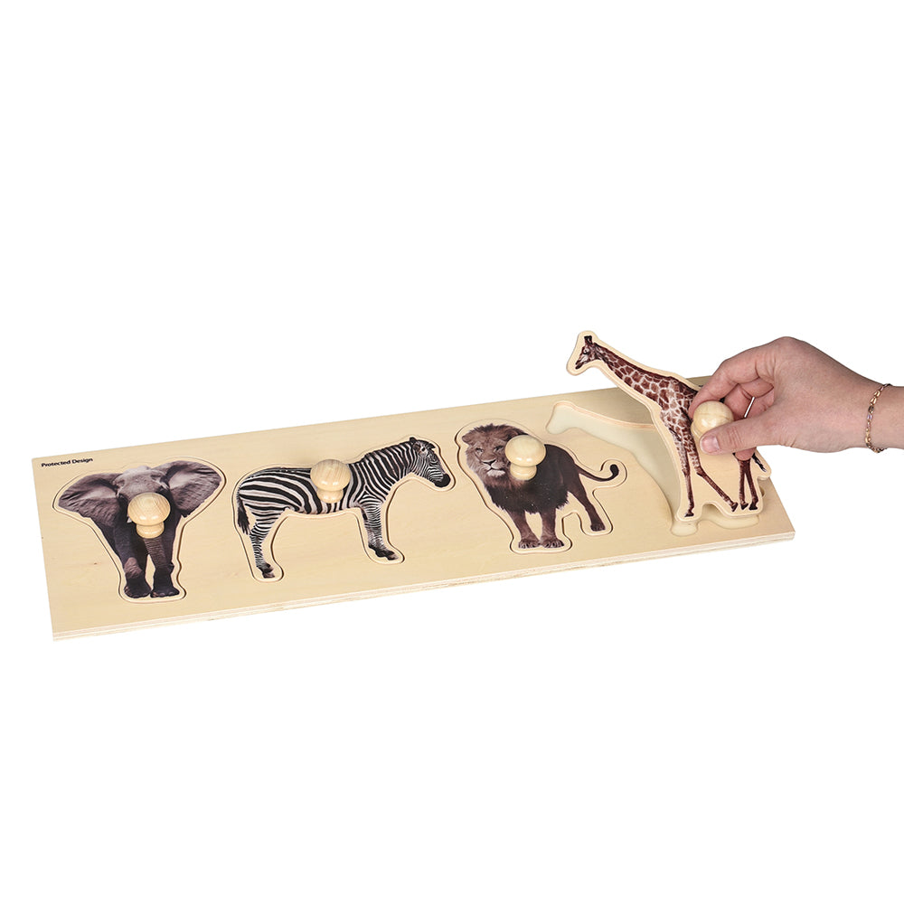 Extra Wide Knobbed Puzzle - Wild Animals