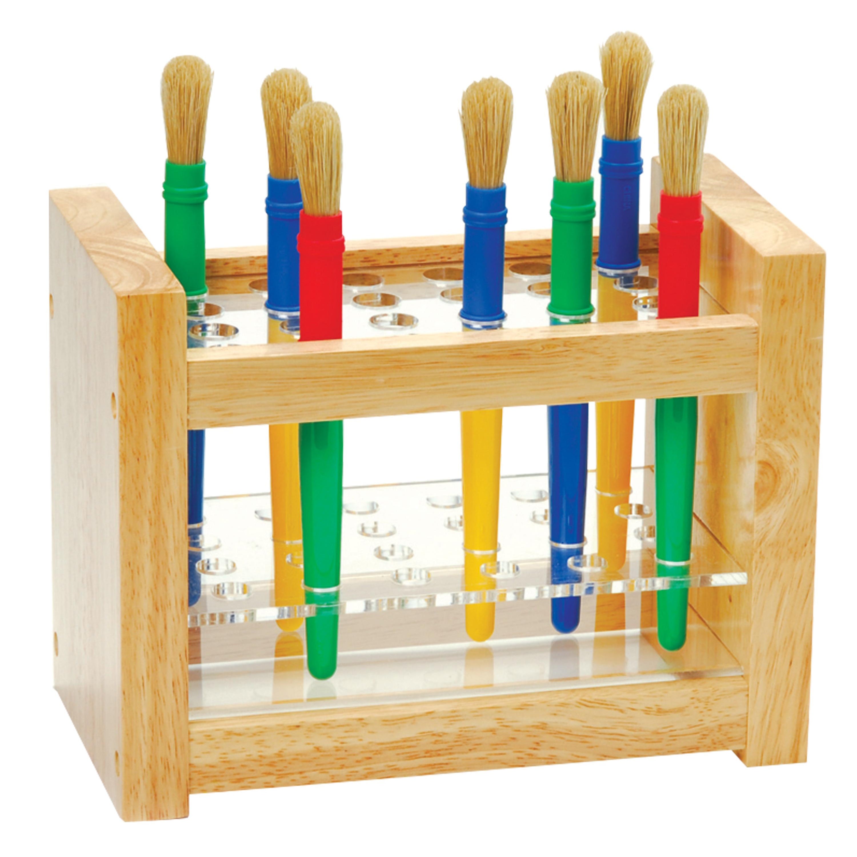 Natural Wood Paint Brush Holder