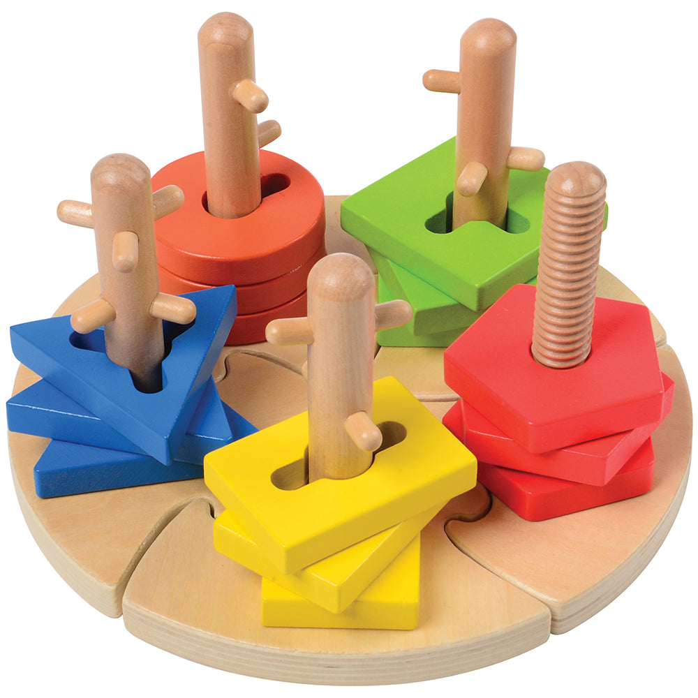 Color & Shape Twisting Puzzle | 20-Piece Set for Early Learning | Ages ...