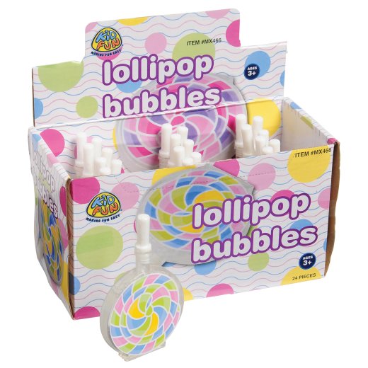 Lollipop Bubbles – Classroom Celebration Bubble Wands, 1 fl oz, Set of 24