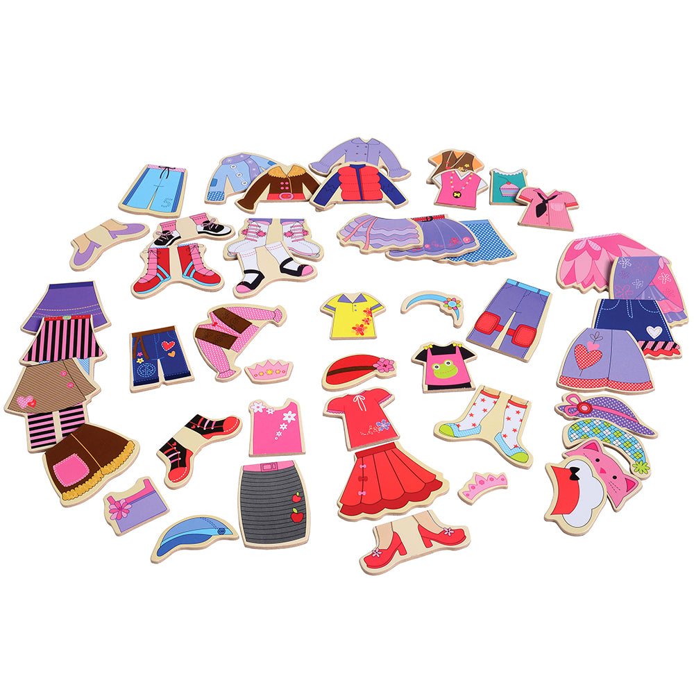 Wooden Magnetic Dress Up Clothes and Accessories