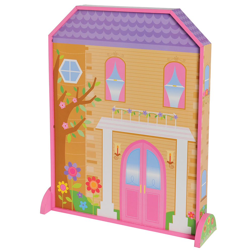 Back View of Wooden Magnetic Dollhouse