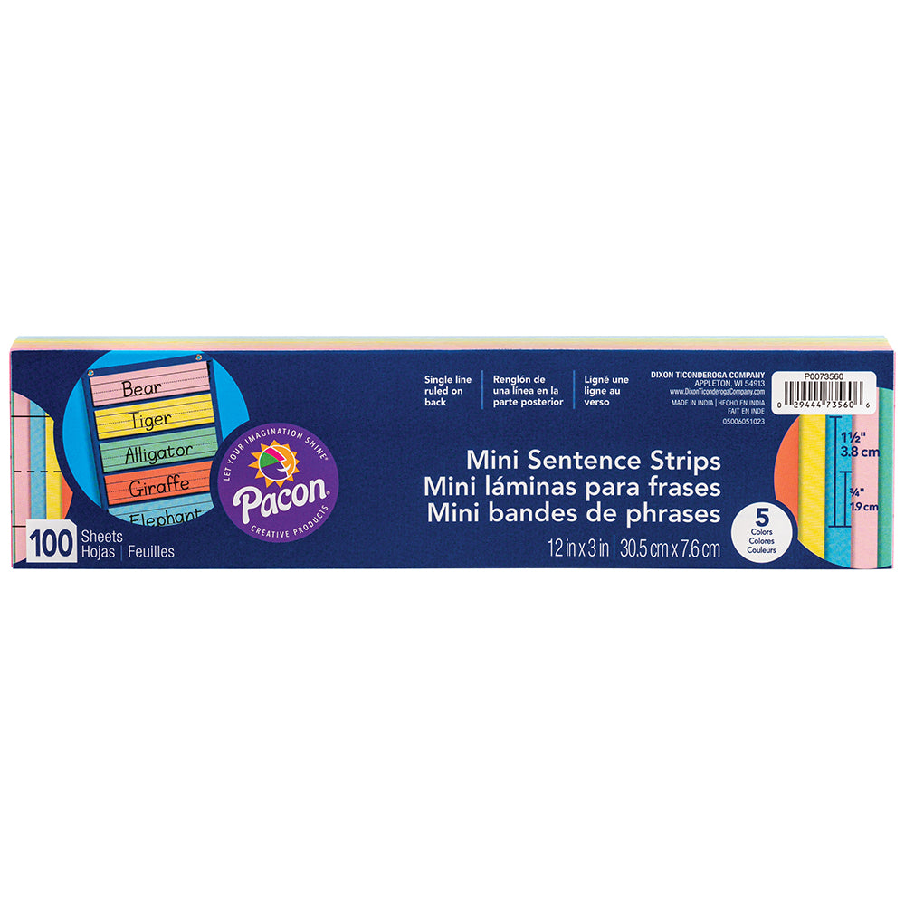 3"x12" Mini Sentence Strips Packaging