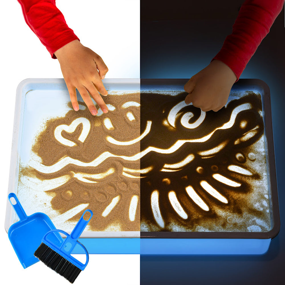 Portable Light-Up Sand Table | LED Sensory Play Tray with Sand & Tools ...