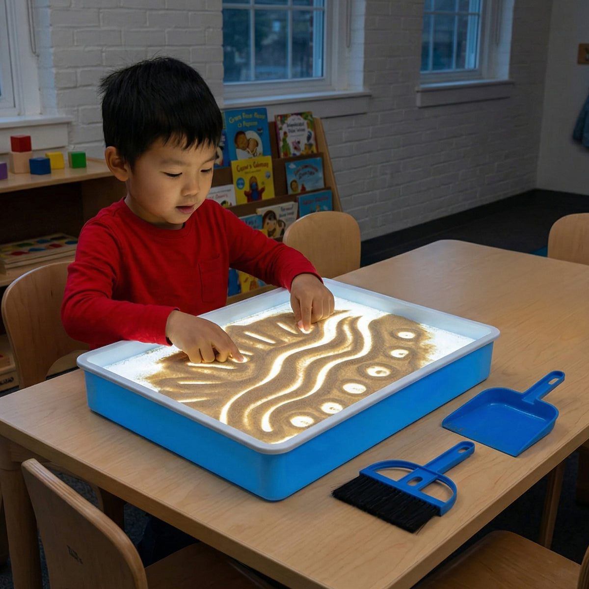 Portable Light-Up Sand Table | LED Sensory Play Tray with Sand & Tools ...