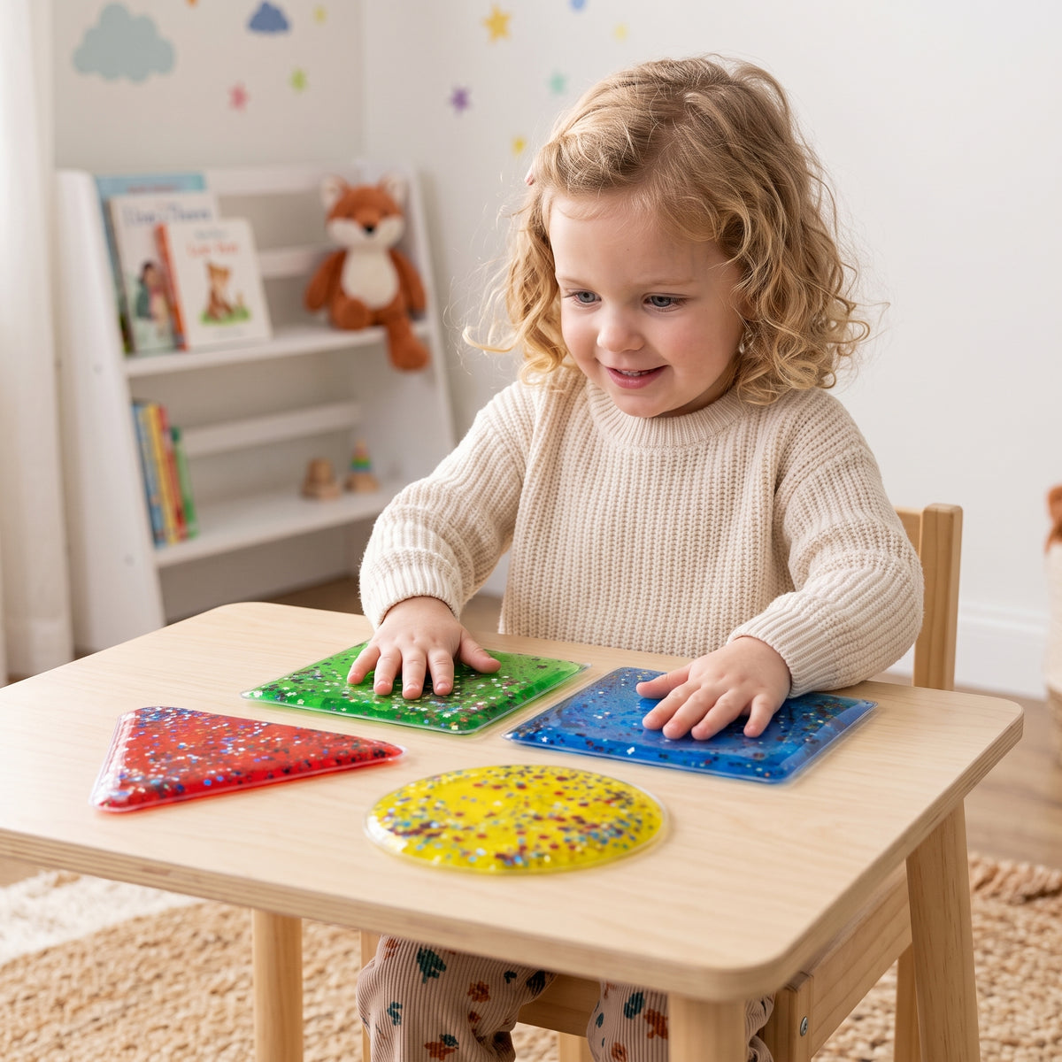 Glitter Gel Shapes | 4-Pack Sensory Tactile Fidget Set