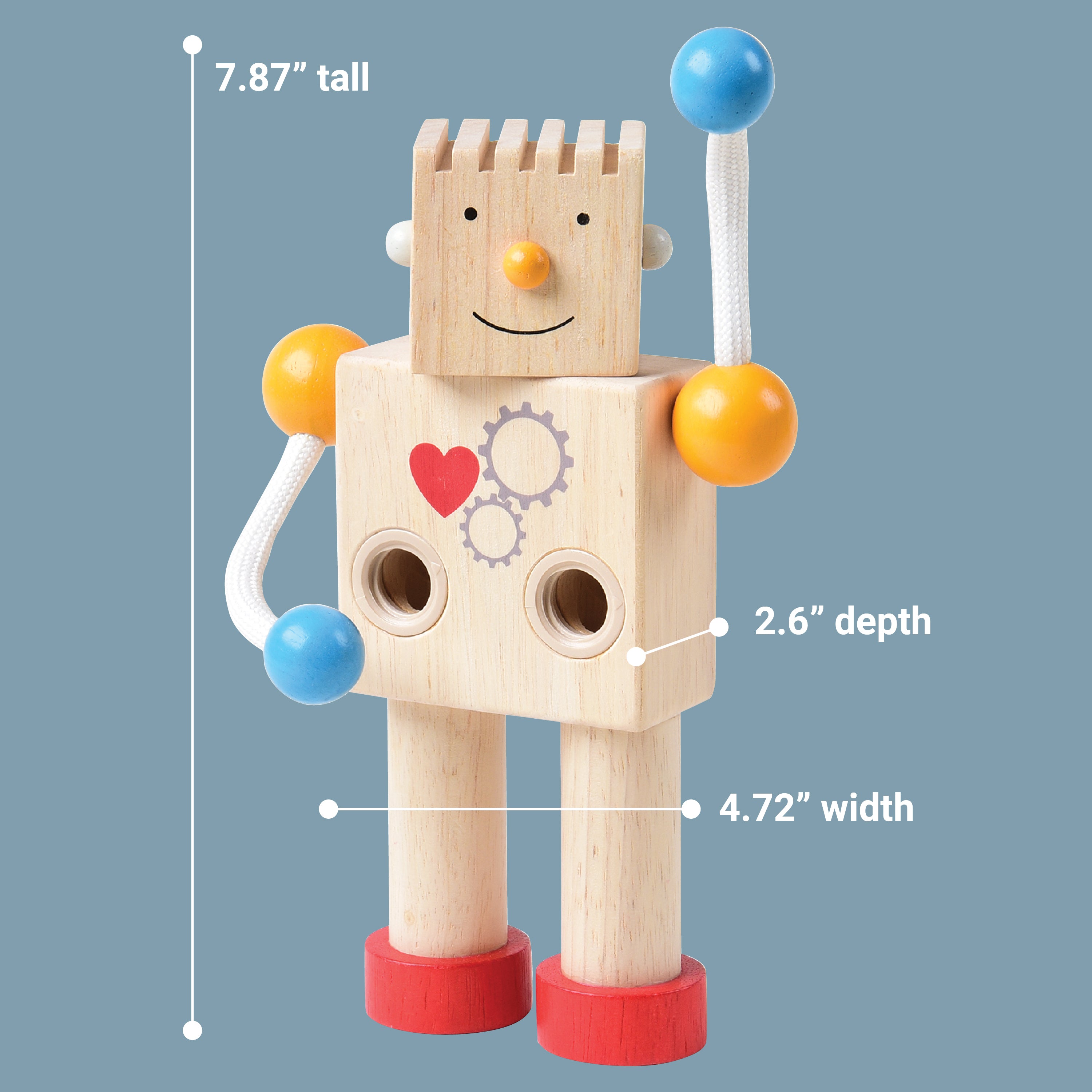 Jouet Robot En Bois éducatif – Articulations Flexibles, Design Mignon Rouge Ou Blanc – Stimule La Créativité Des Enfants