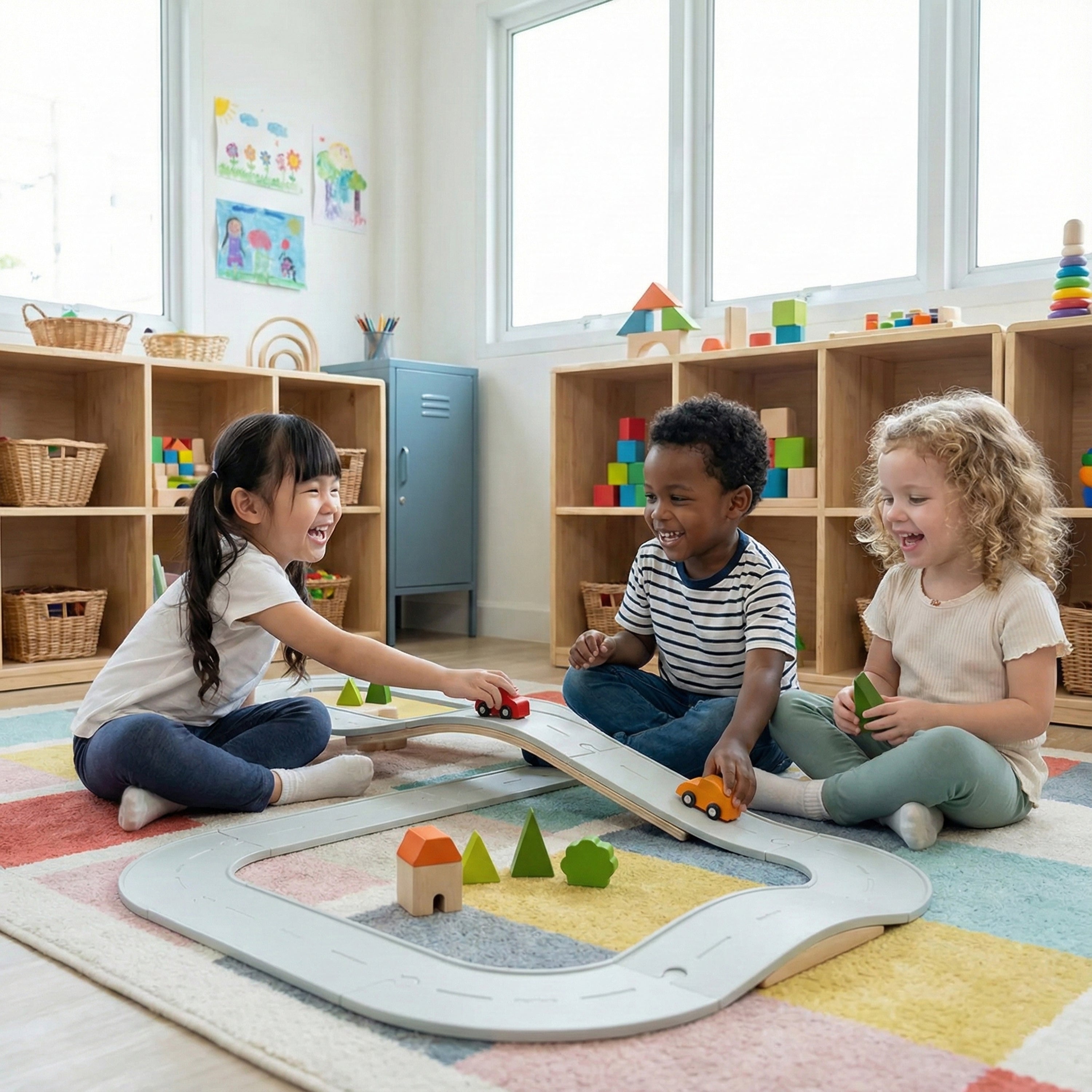 Eco-Friendly Large Rubber Road and Rail Toy Set: Ideal for