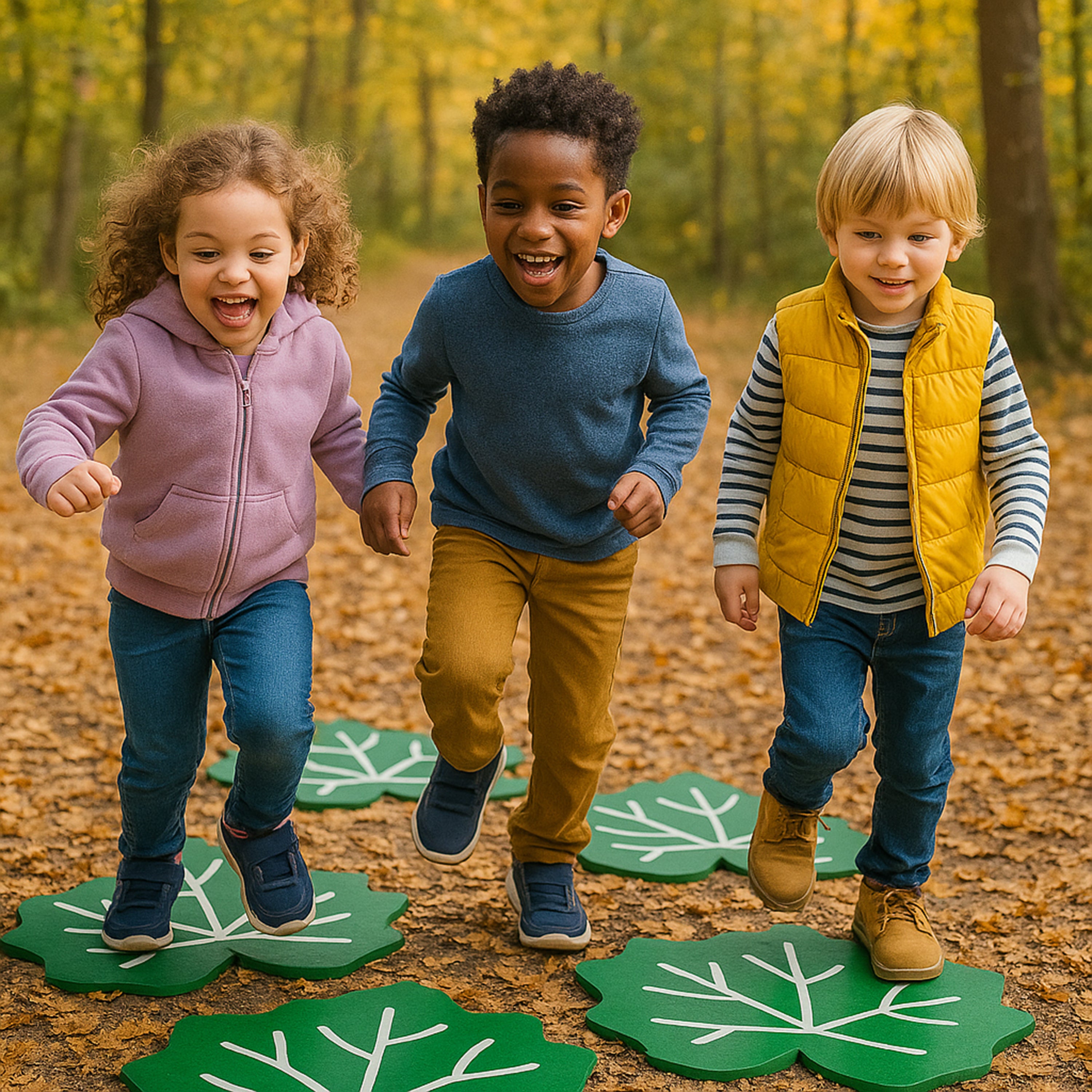 Nature’s Path Leaf Steppers | Eco-Color Balance & Coordination Playground 5-Piece Set