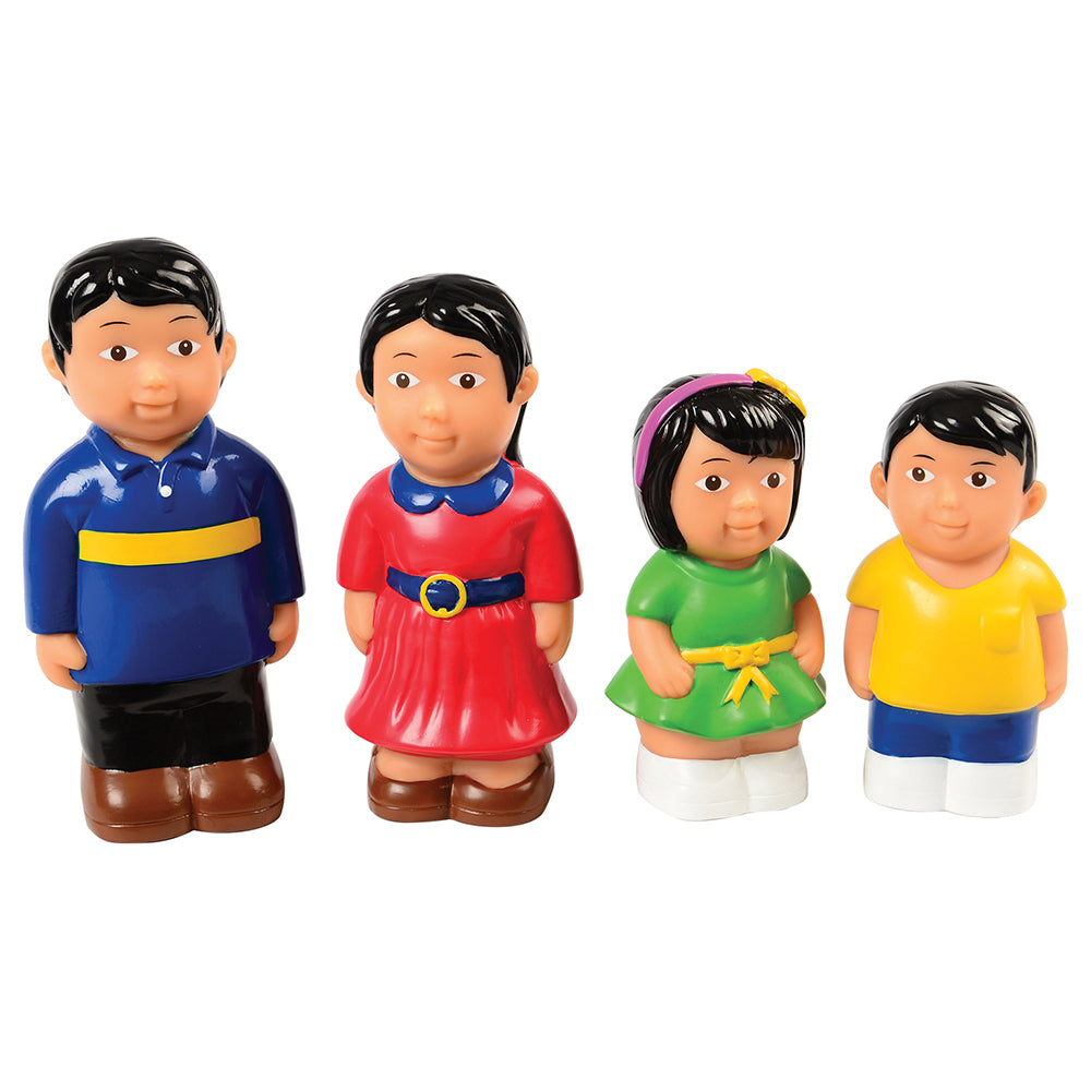 Easy Grip Asian Family Figures | 4-Piece Set for Block & Pretend Play | Ages 18+