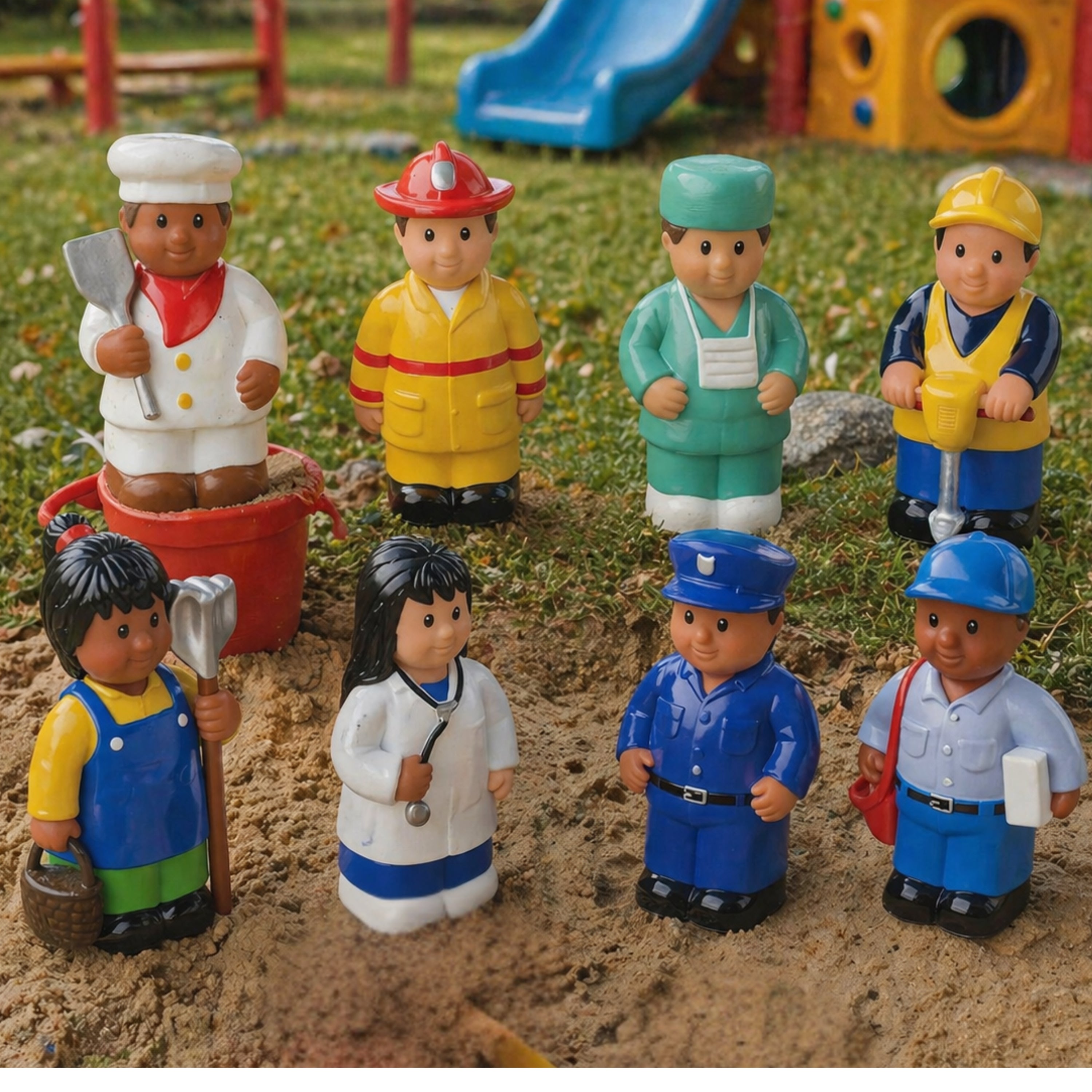 Easy Grip Community Figures 8-Piece Set | 5-Inch Toddler Pretend Play Dolls