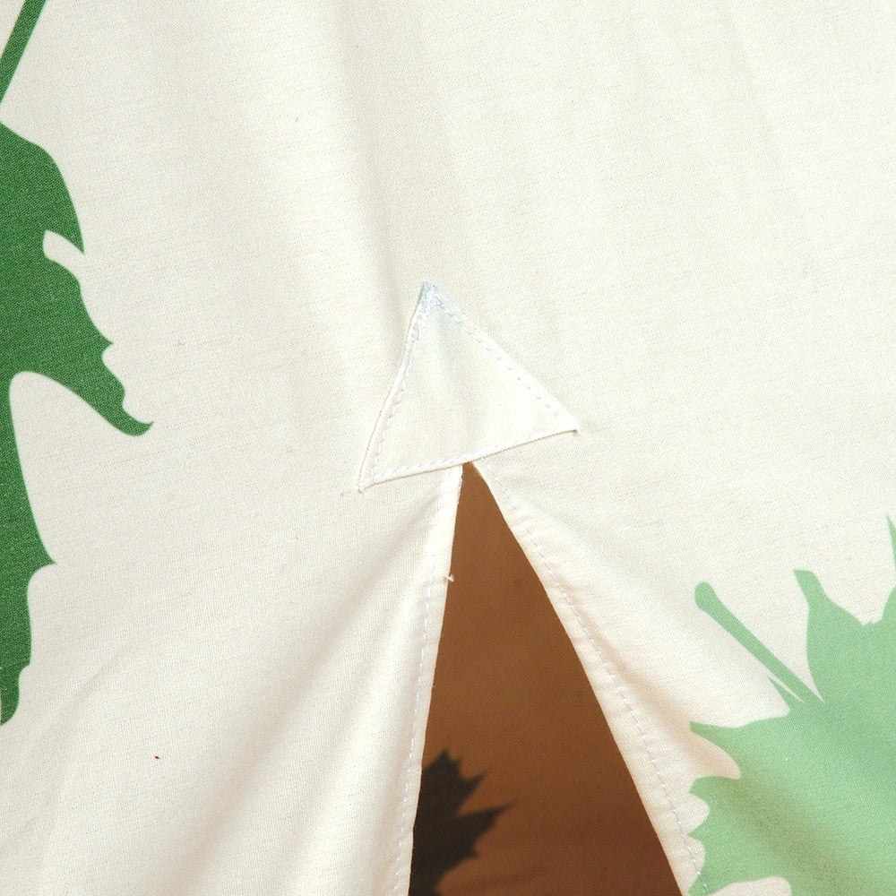 Close-up of Canvas Opening of Forest Tee Pee