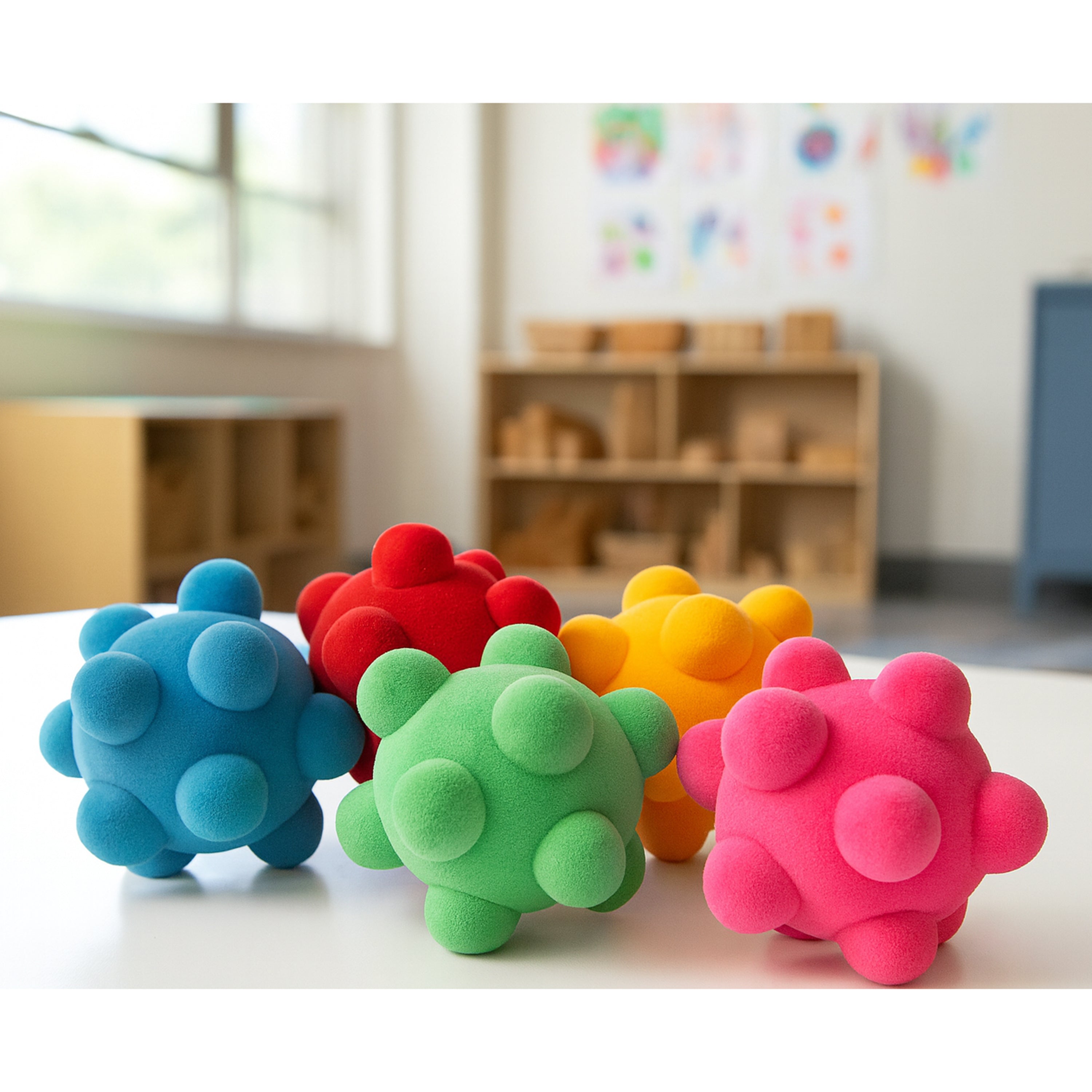 Rubbabu&reg; Rainbow Fidget Stress Balls- 5 PC