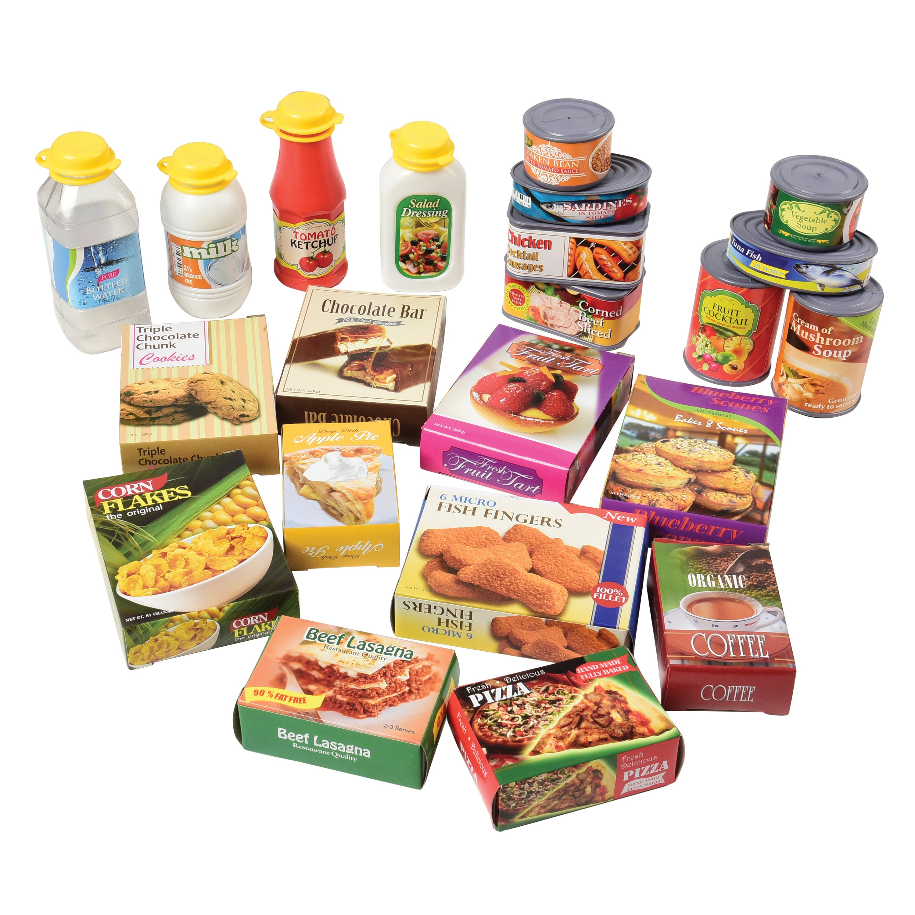 Shopping Basket with Play Food | 23-Piece Pretend Grocery Set