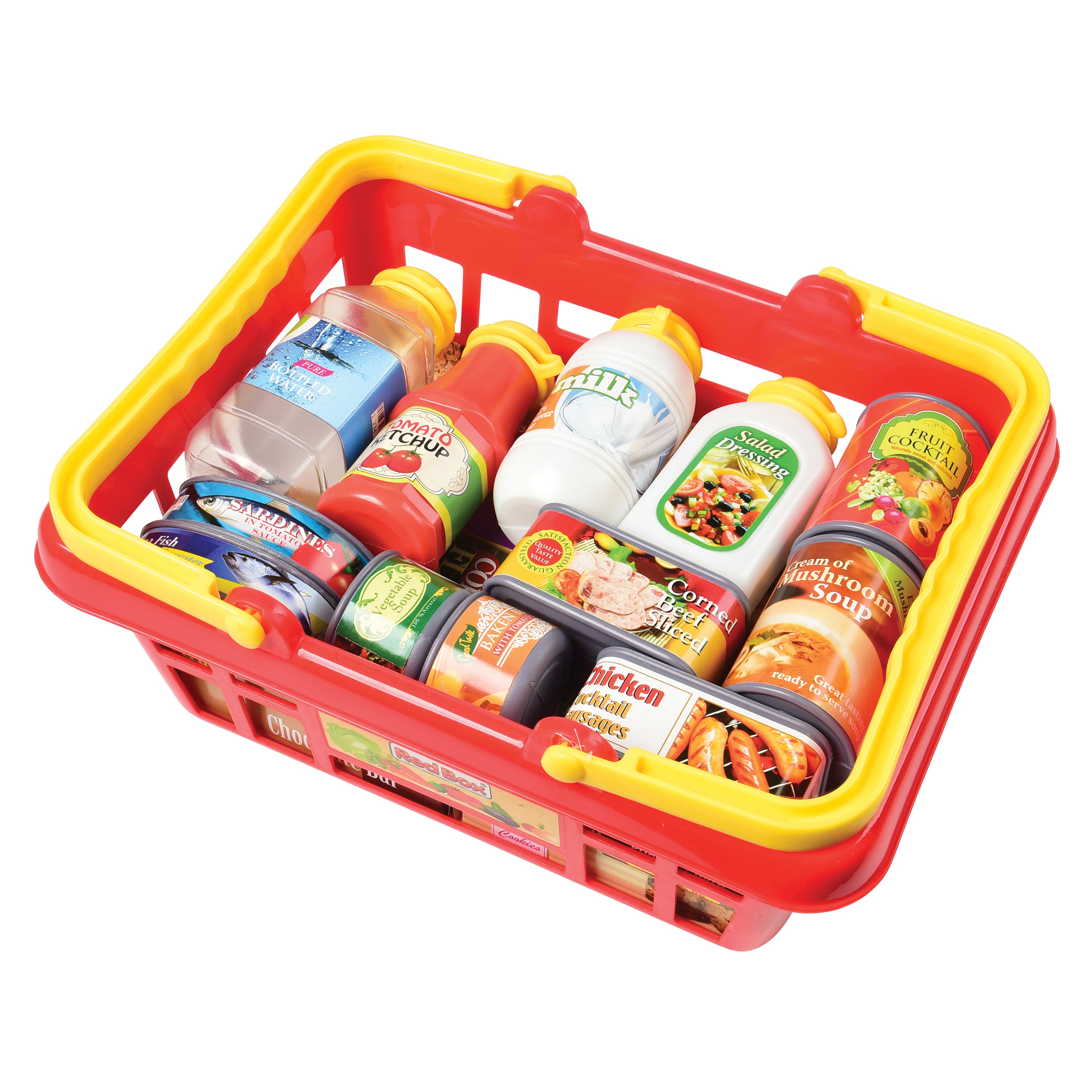 Shopping Basket with Play Food | 23-Piece Pretend Grocery Set