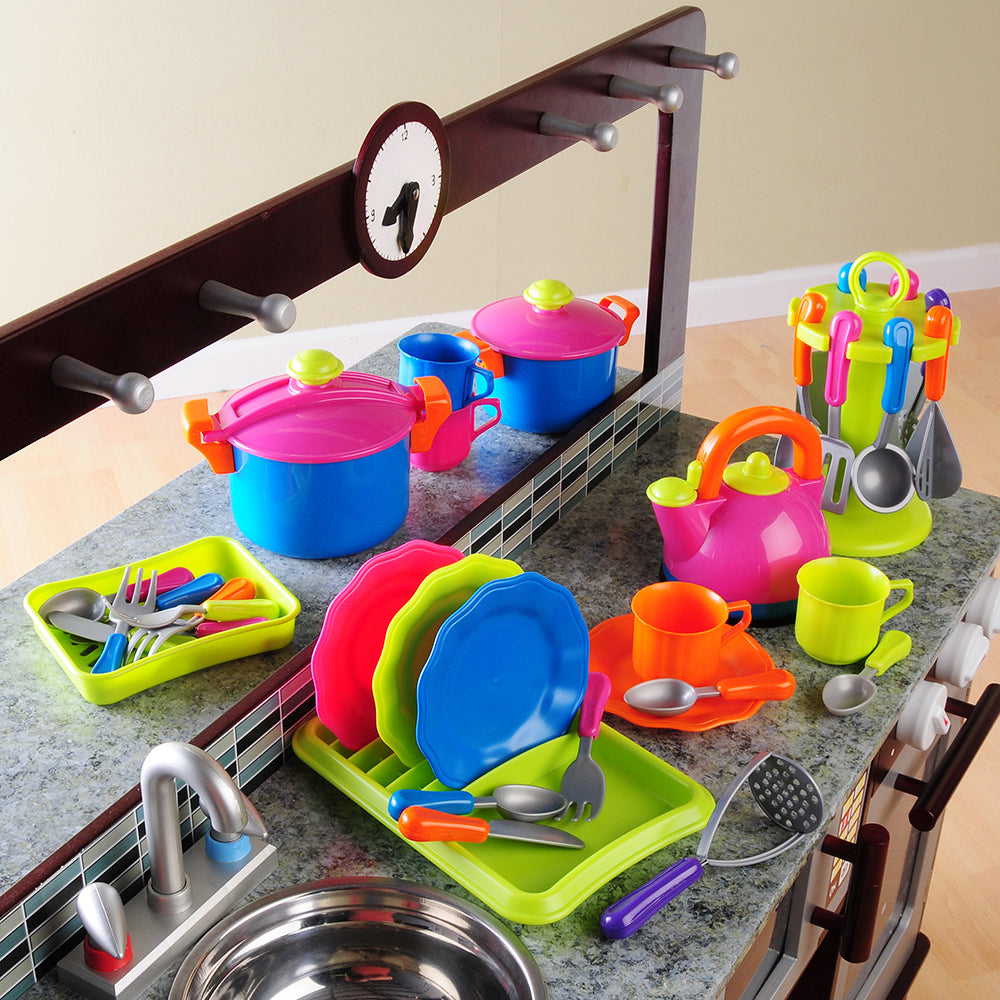 Color-Fun Cookware Set | 39-Piece Pretend Play Cooking Set