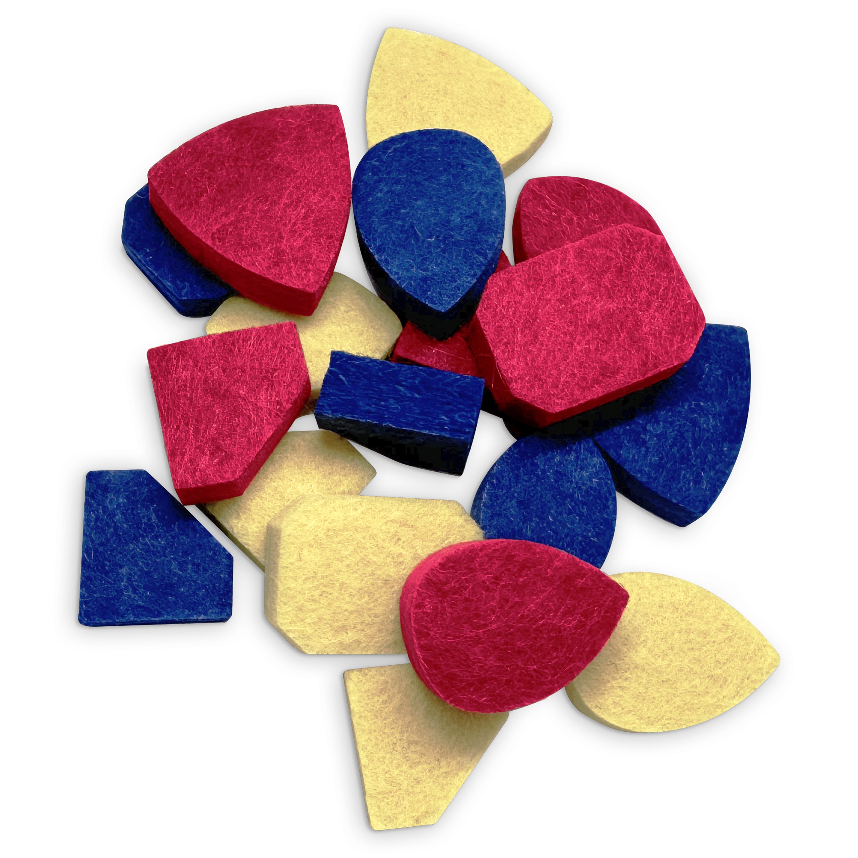 Colorful shapes on a white background