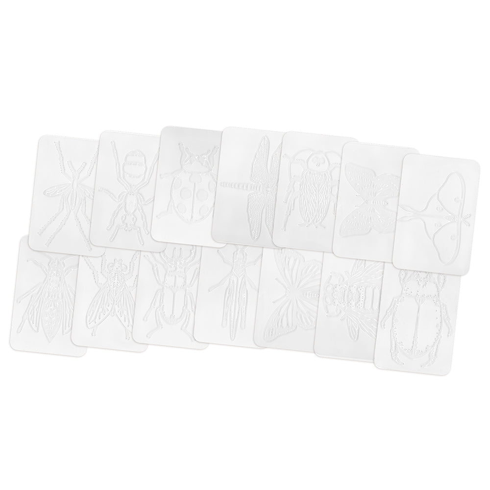 16-Piece Insect Rubbing Plates Set | Hands-On Texture Art & STEM Craft Kit