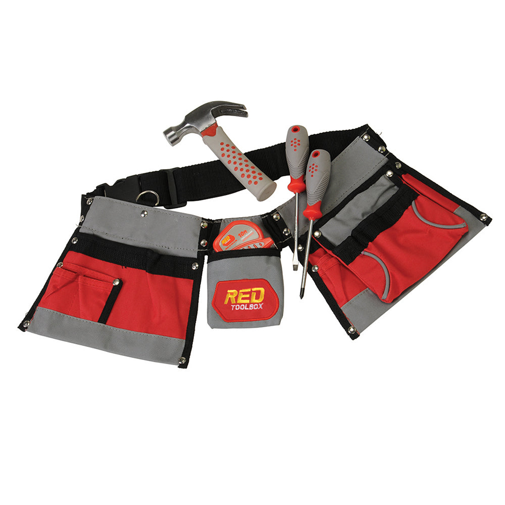 Toolbelt and Real Tool Set for Kids – 5-Piece Set with Adjustable Tool Belt | Ag