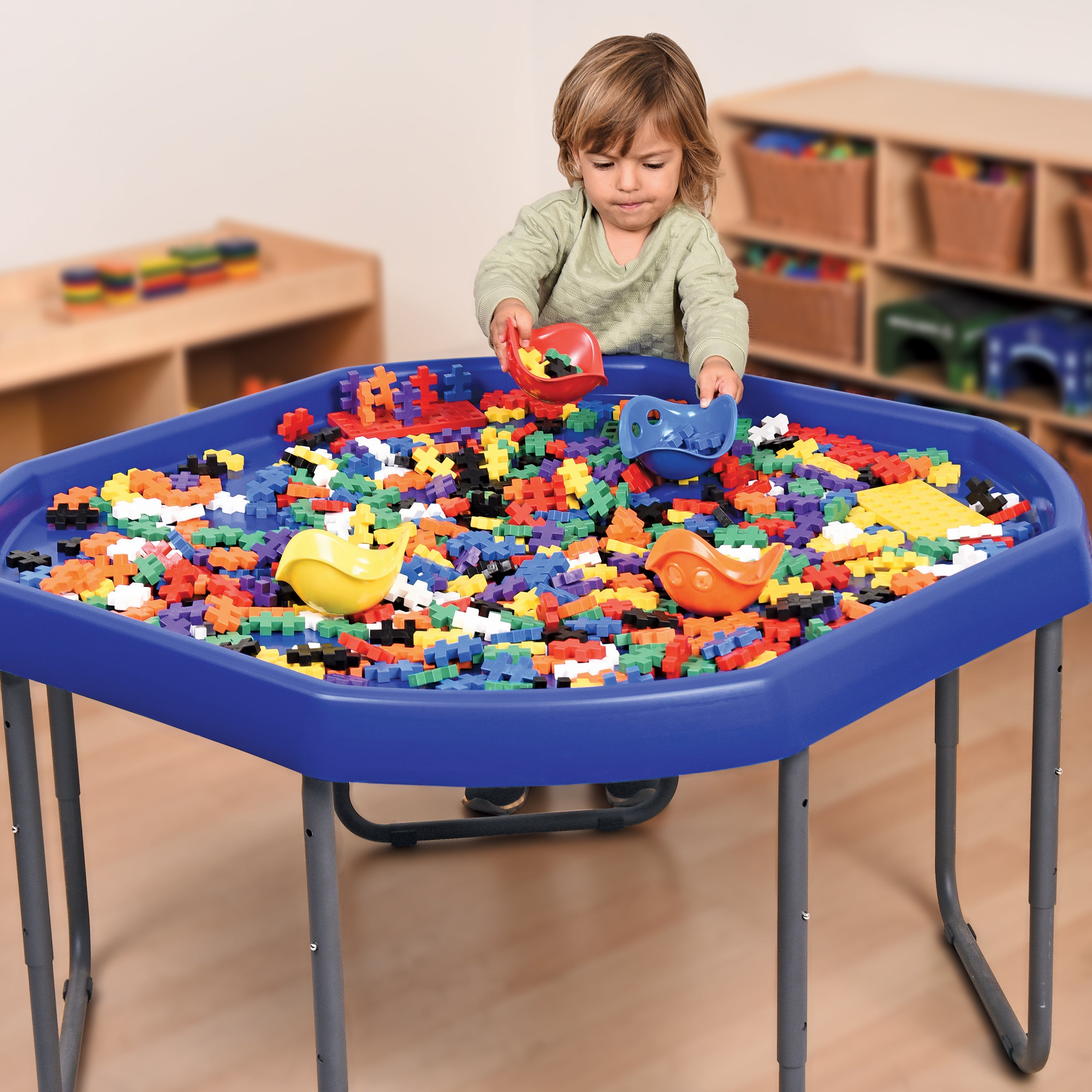 Large Adjustable Sensory & STEM Activity Table | 40" Tray for Early Childhood Exploration