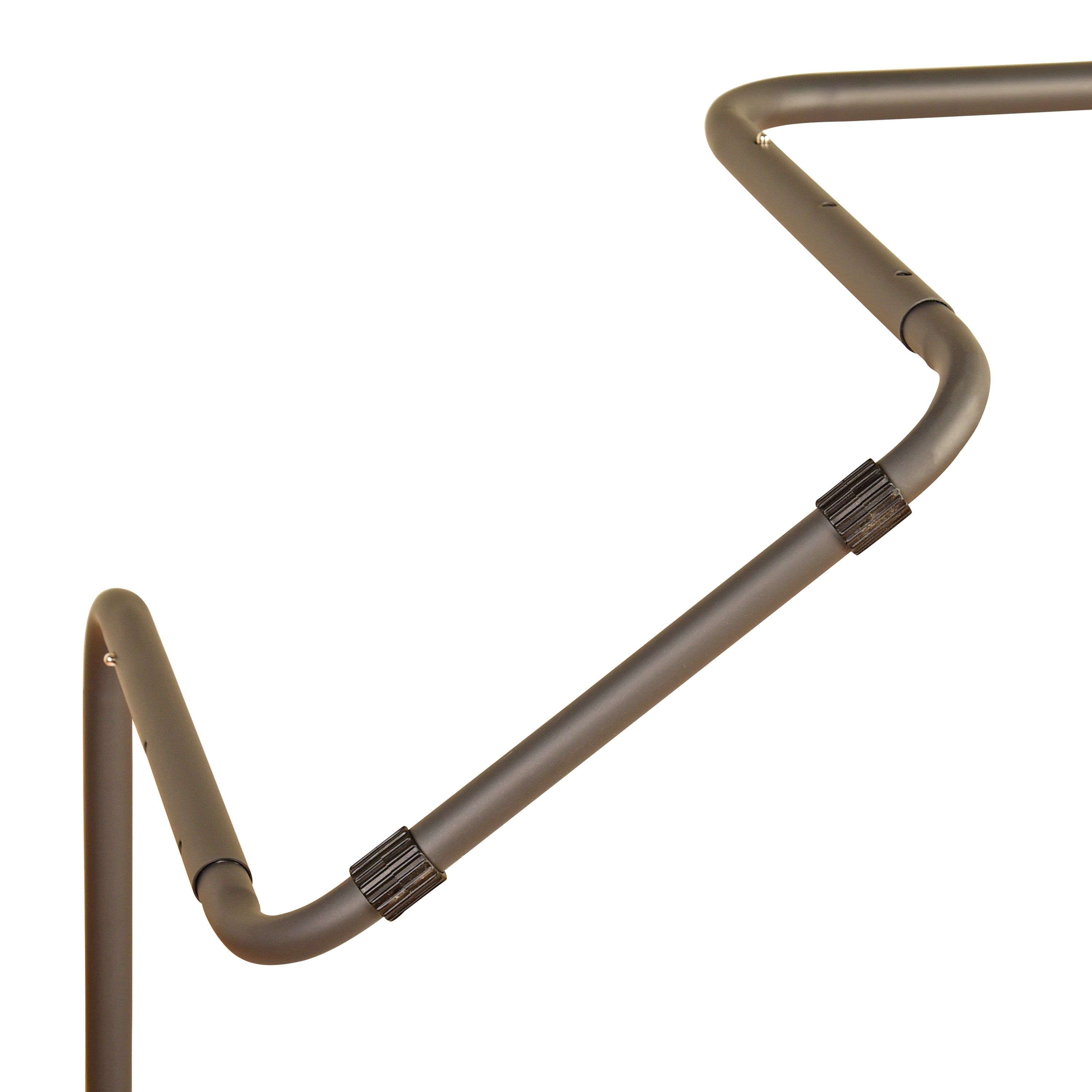 Brown metal pipe frame on a white background