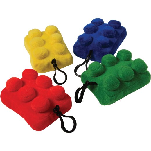 Bumpy Sensory Plush Block Clips - Set of 12