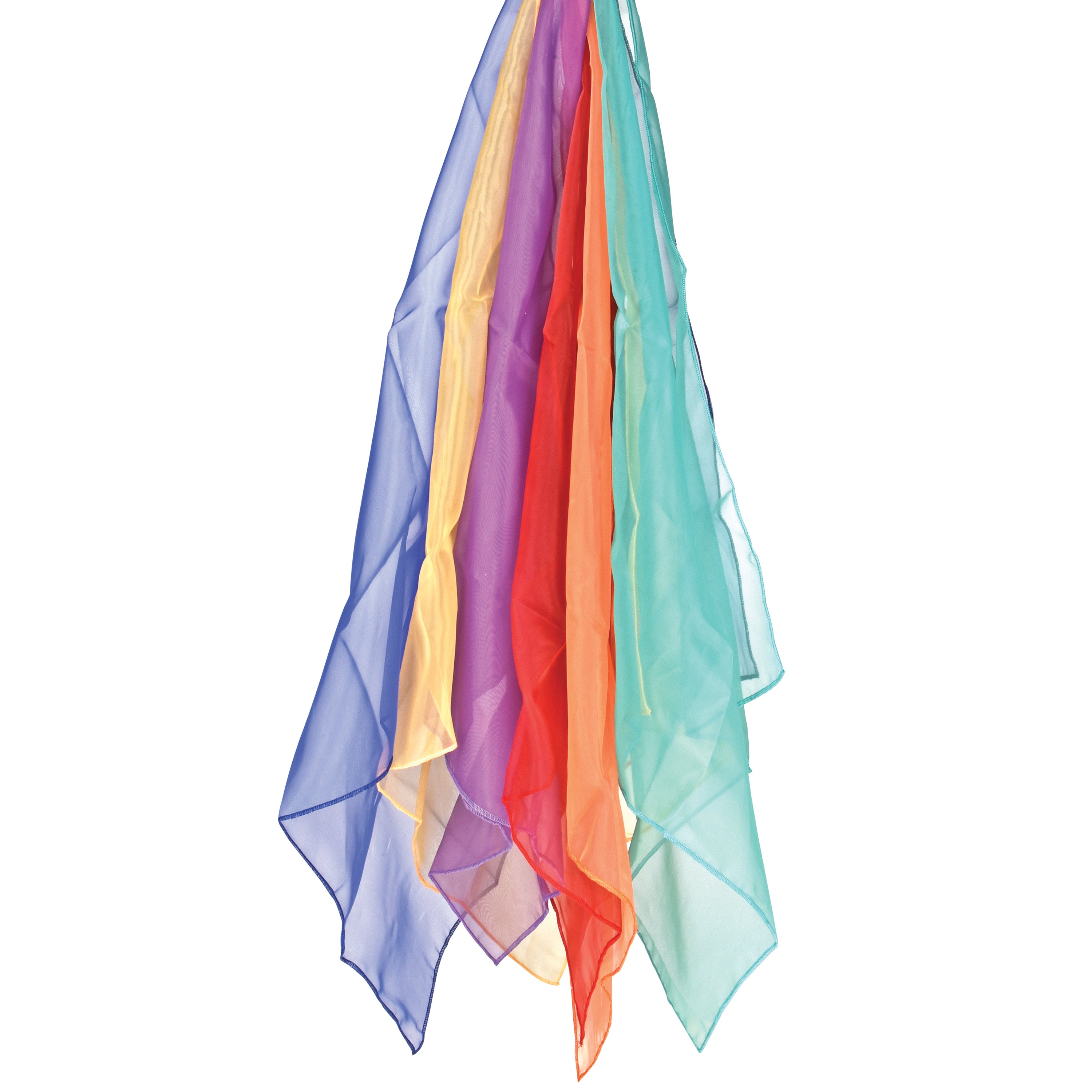Jumbo Rainbow Play Scarves | Set of 6 Vibrant 36” Nylon Squares