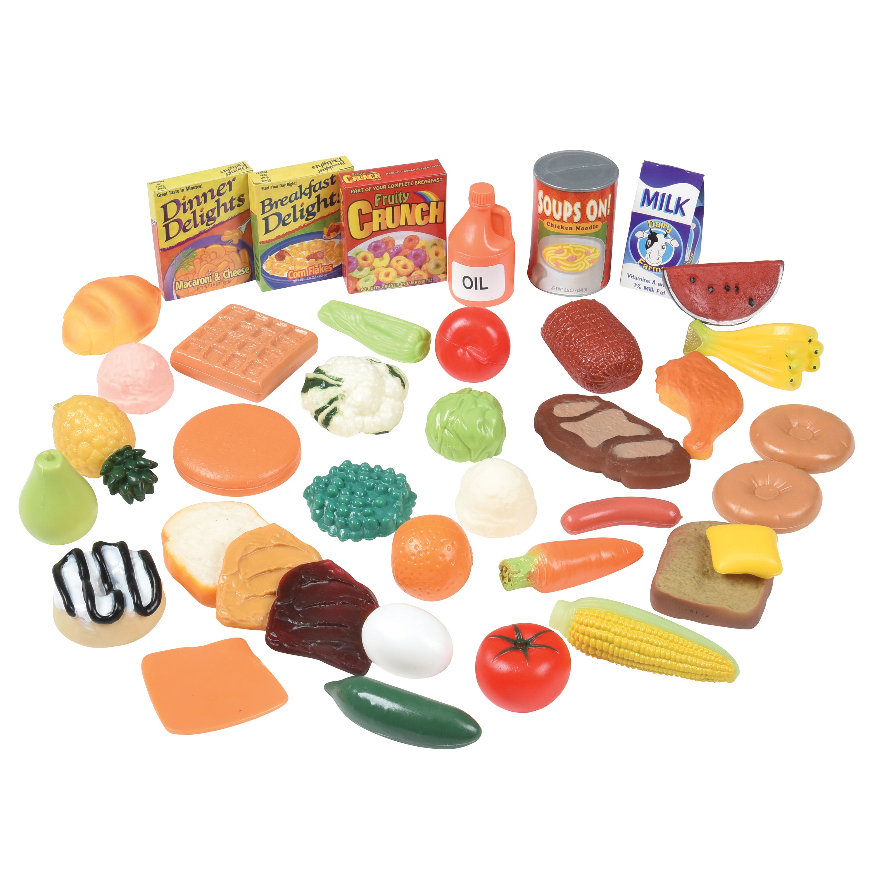 Mini Play Food Set | 37-Piece Plastic Toy Food Set
