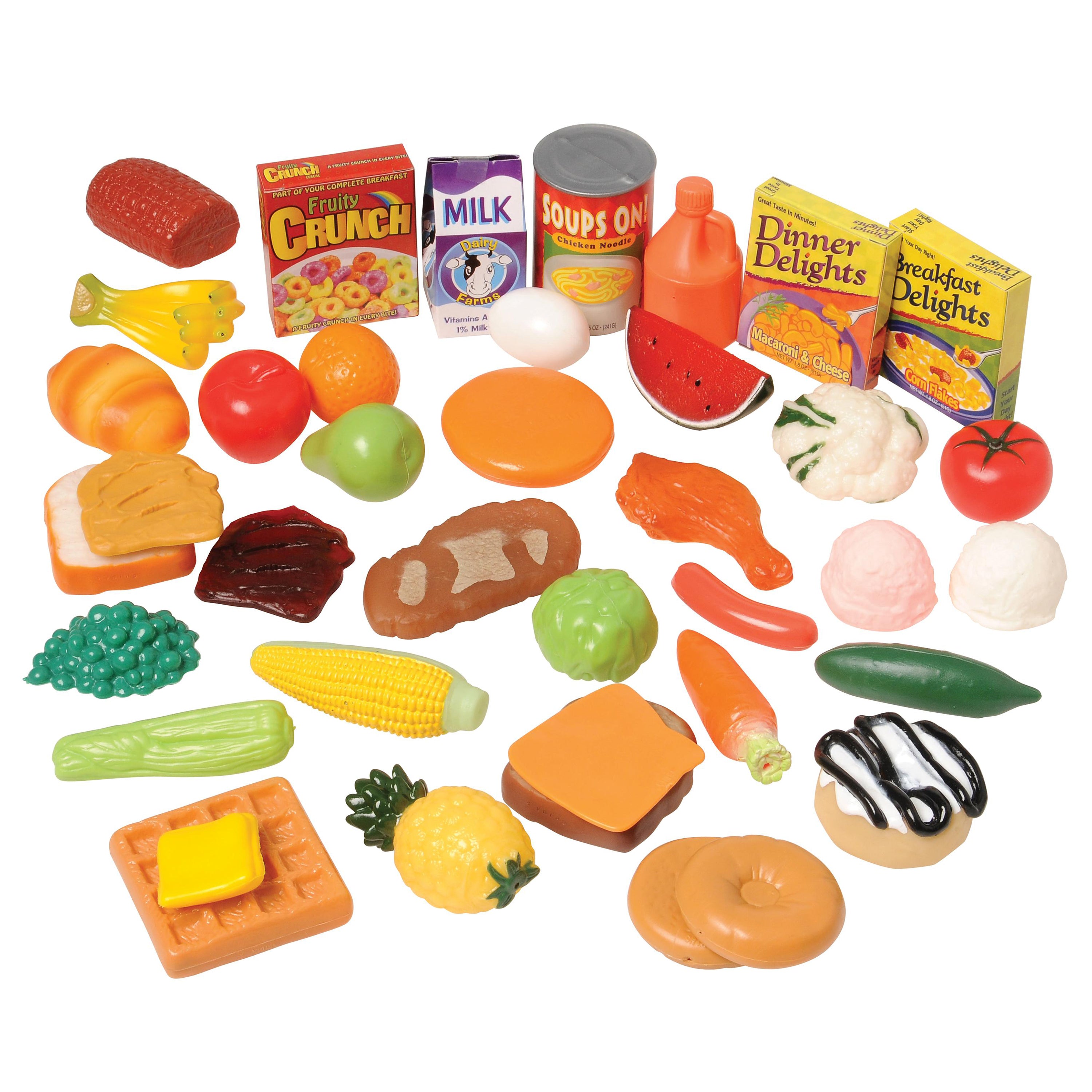 Mini Play Food Set | 37-Piece Plastic Toy Food Set