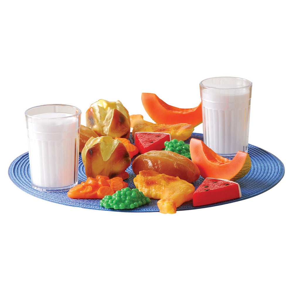 Healthy Meals for Two Dinner Playset | 16-Piece Realistic Food Set