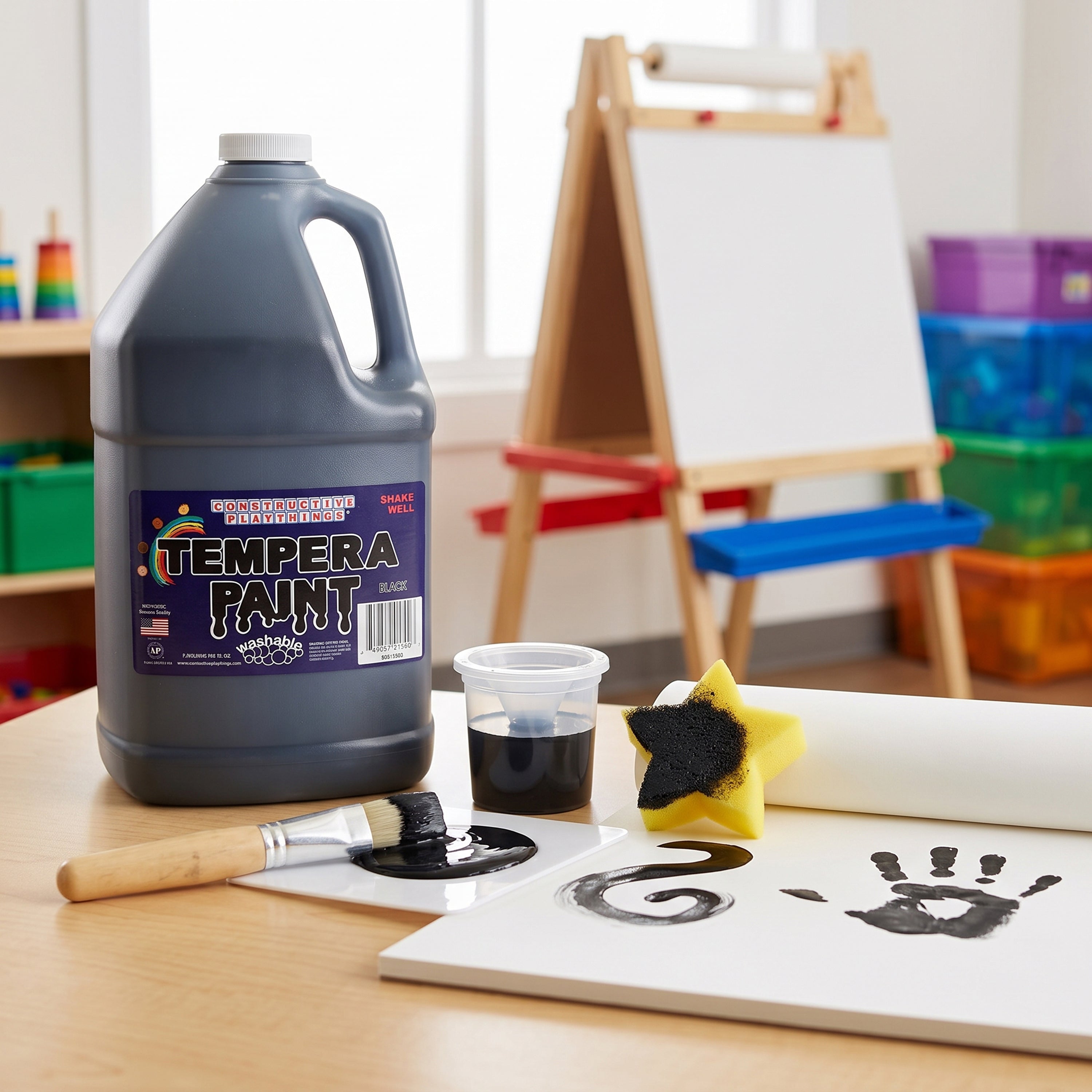 Constructive Playthings® Washable Black Tempera Paint - Gallon