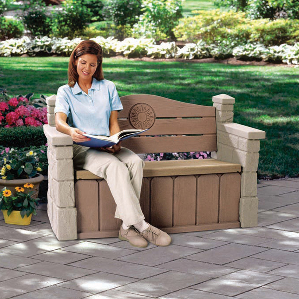 Weather-Resistant Teacher Storage Bench with 5 Cubic Feet Capacity and 400 LB Weight Limit