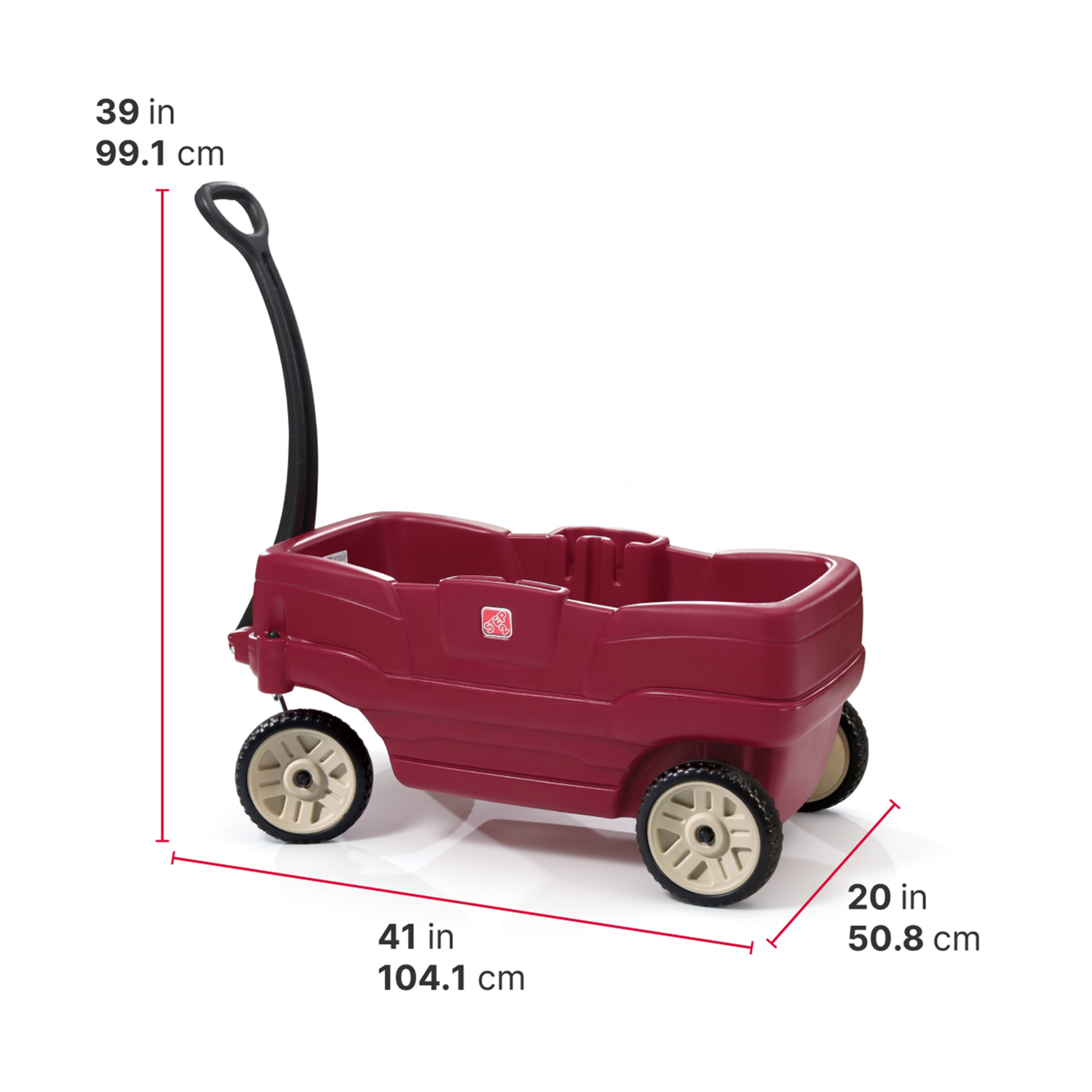 Step2 Rumble Wagon™ | Sturdy 2-Seater Toddler Ride-On Wagon with Safety Seatbelts & Storage