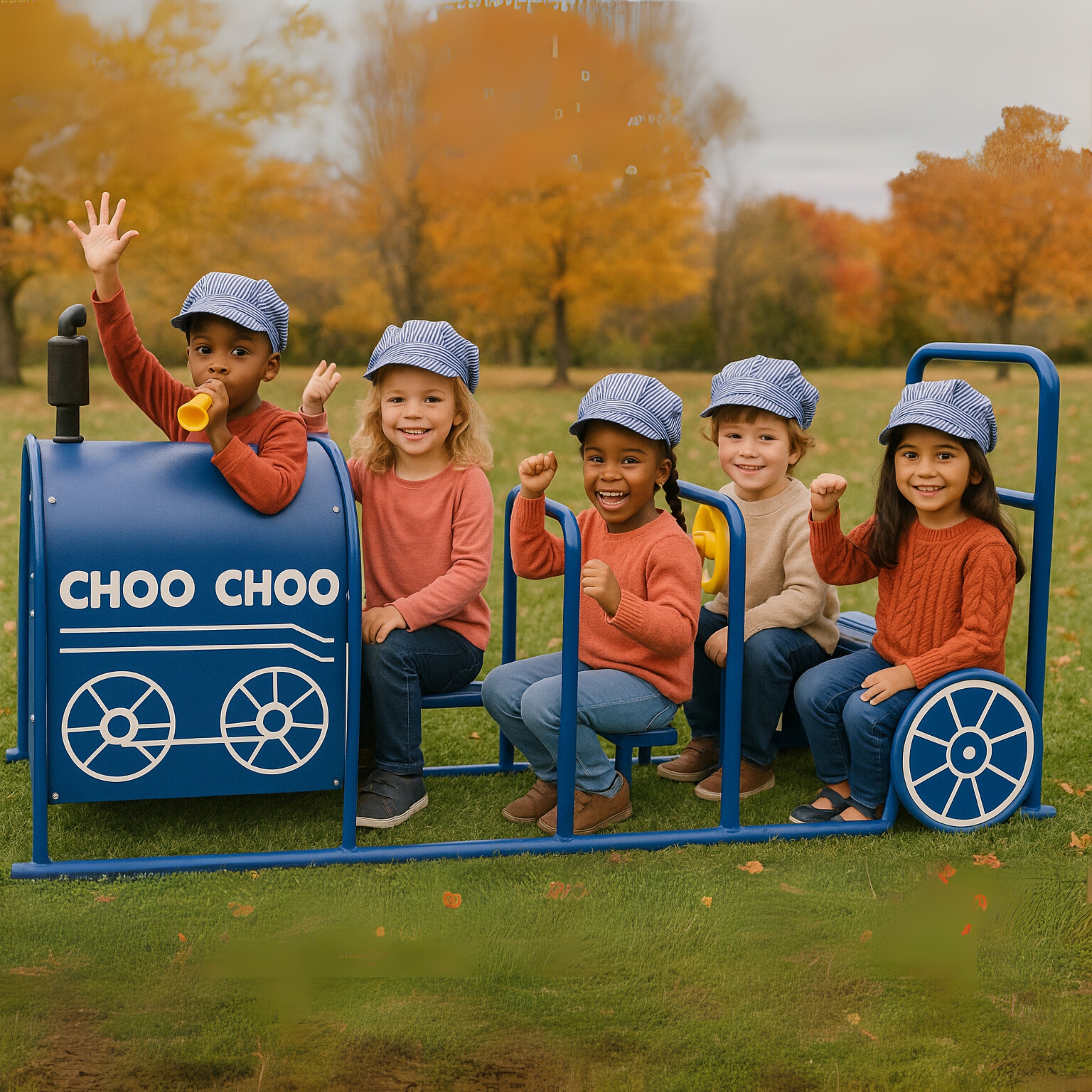 Budget-Friendly Striped Train Engineer Hat for Kids – Adjustable Conductor Cap for Role Play, Parties & Dress-Up